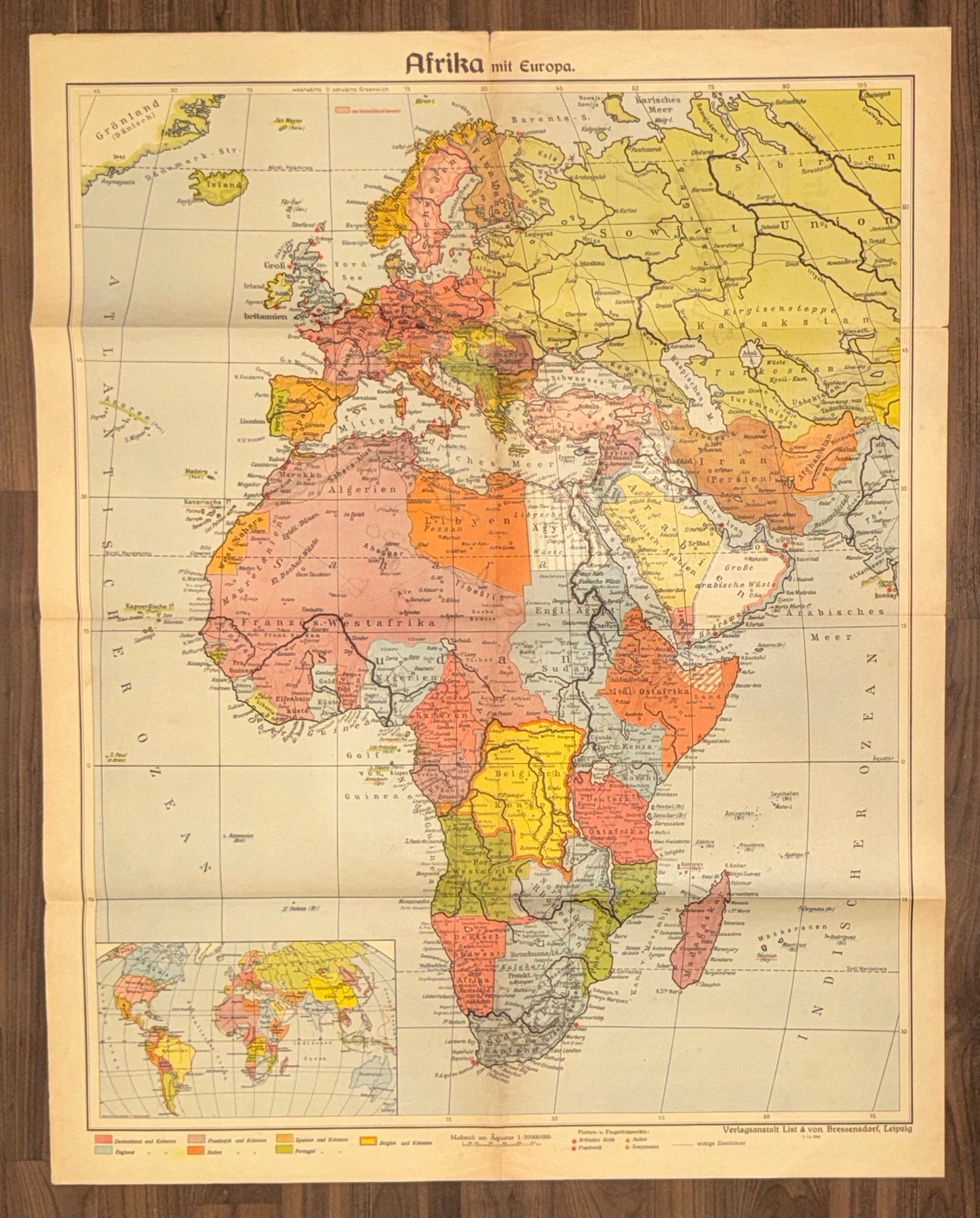 Historische Afrika Landkarte Kolonien 1900 | Europa Kaiserreich Namibia Kamerun Togo