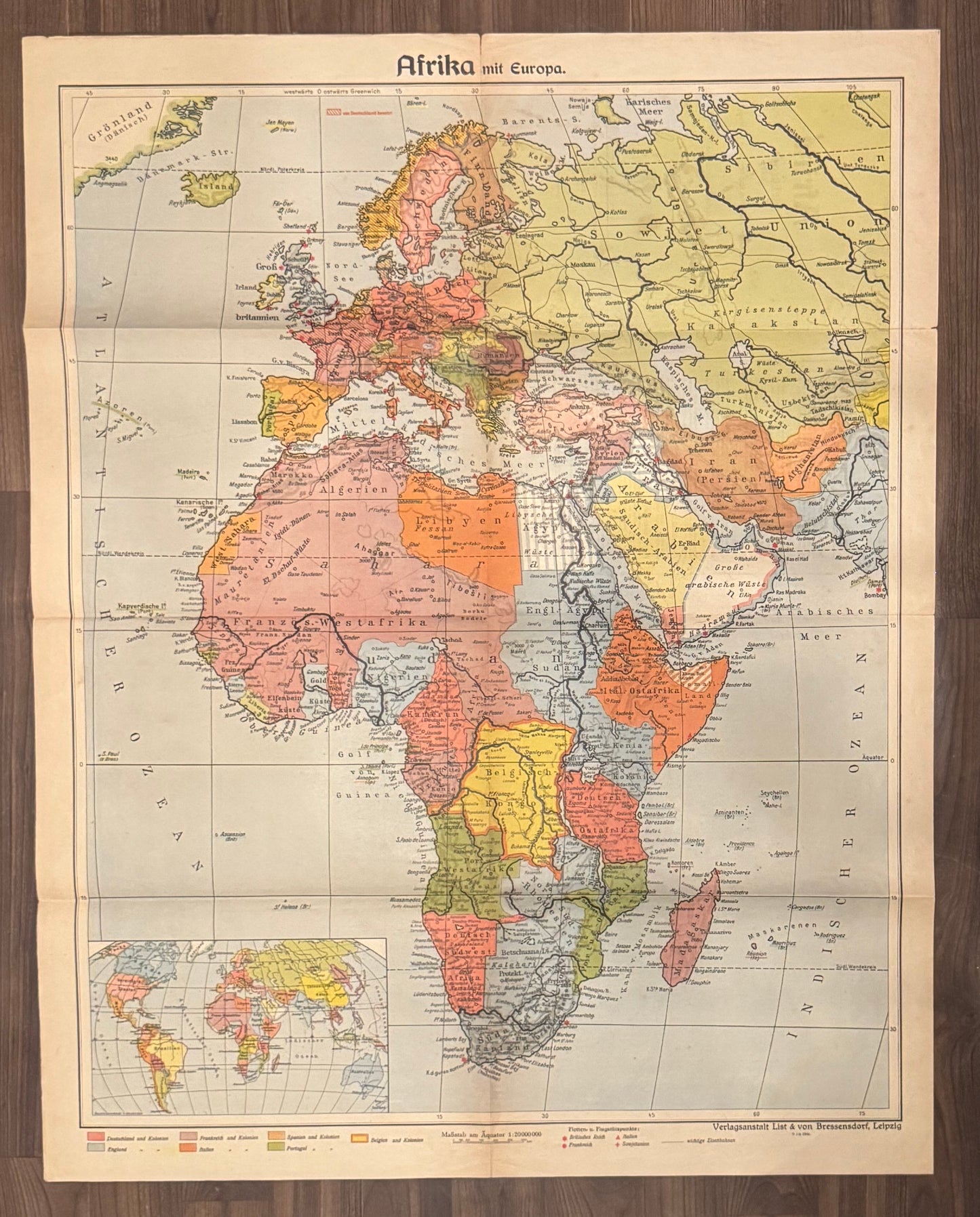 Historische Afrika Landkarte Kolonien 1900 | Europa Kaiserreich Namibia Kamerun Togo