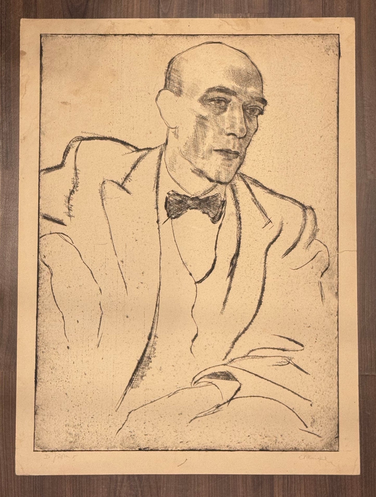 Arnold Schönberg Porträt 1920 Original Radierung | Expressionismus Musiker & Komponist Darstellung Wiener Moderne