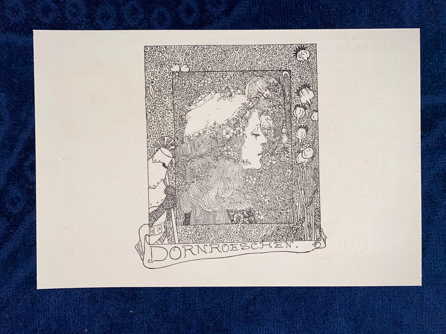 Jugendstildruck Dornröschen 1900 | Original Märchen Illustration | Vintage Art