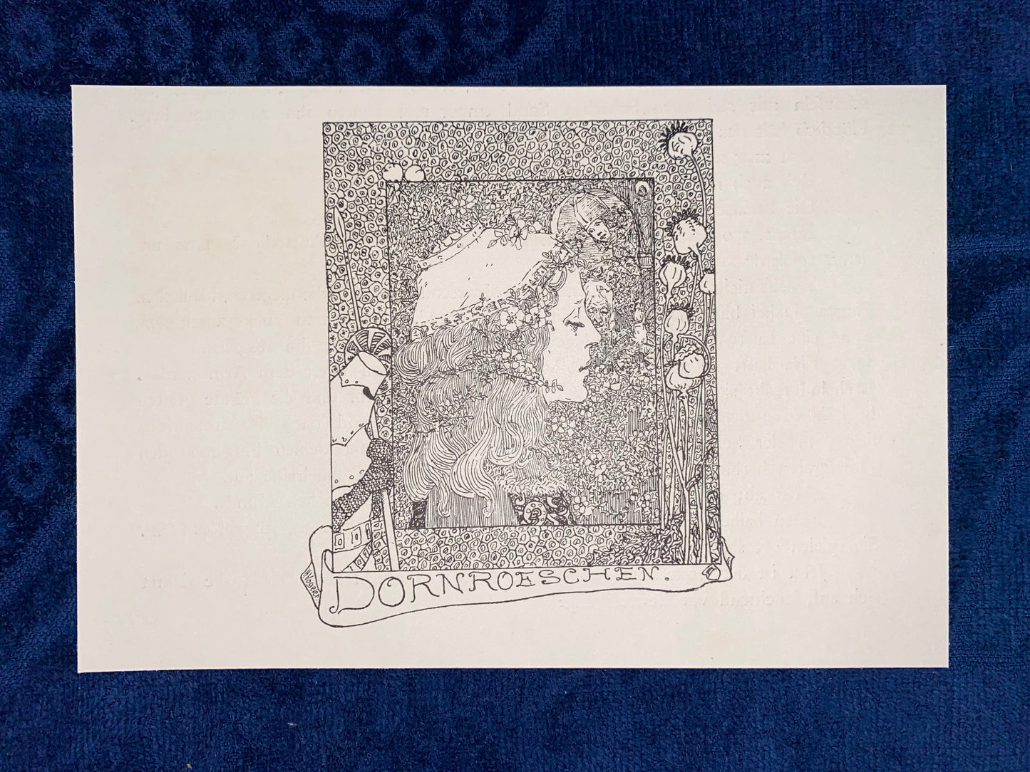 Jugendstildruck Dornröschen 1900 | Original Märchen Illustration | Vintage Art