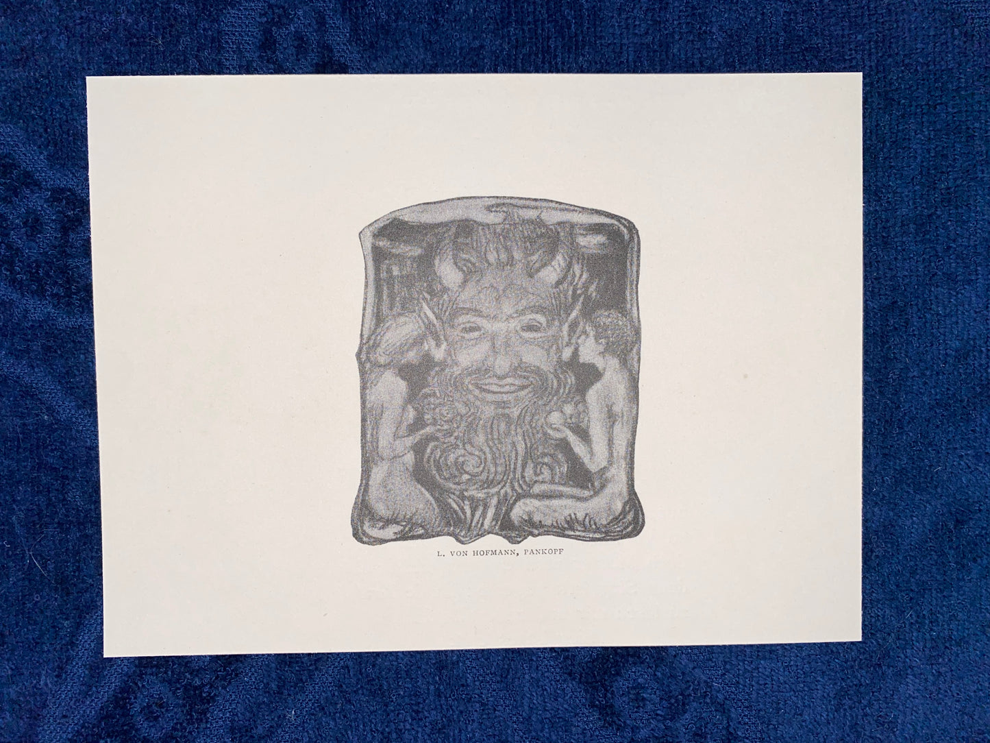 Jugendstildruck Ludwig von Hofmann Pankopf 1900 | Mythologie Pan Vintage Art