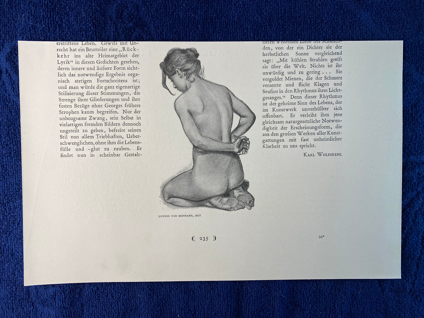 Jugendstil Akt Ludwig von Hofmann Akt 1900 | weiblicher Rückenakt Vintage Art
