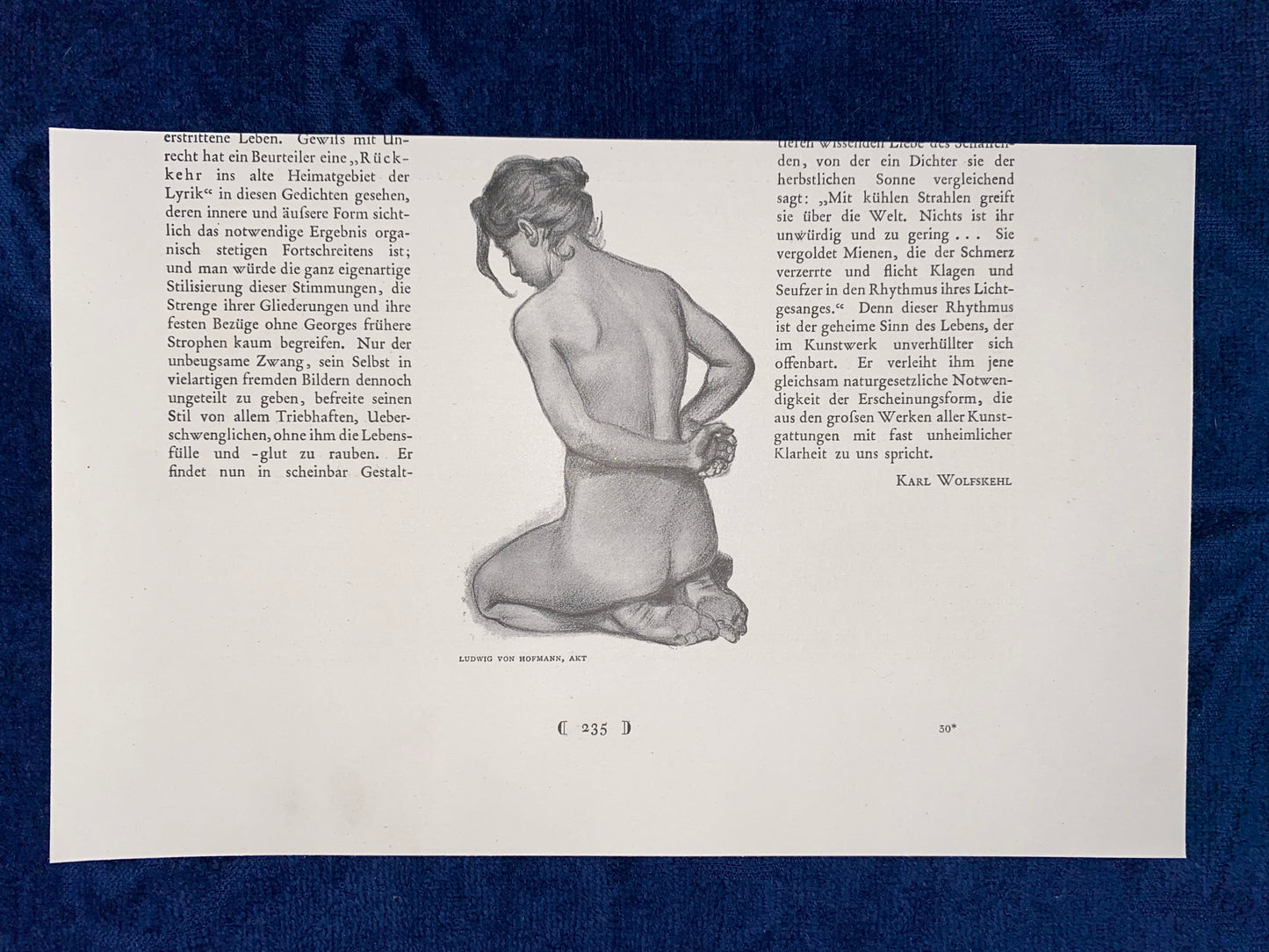 Jugendstil Akt Ludwig von Hofmann Akt 1900 | weiblicher Rückenakt Vintage Art