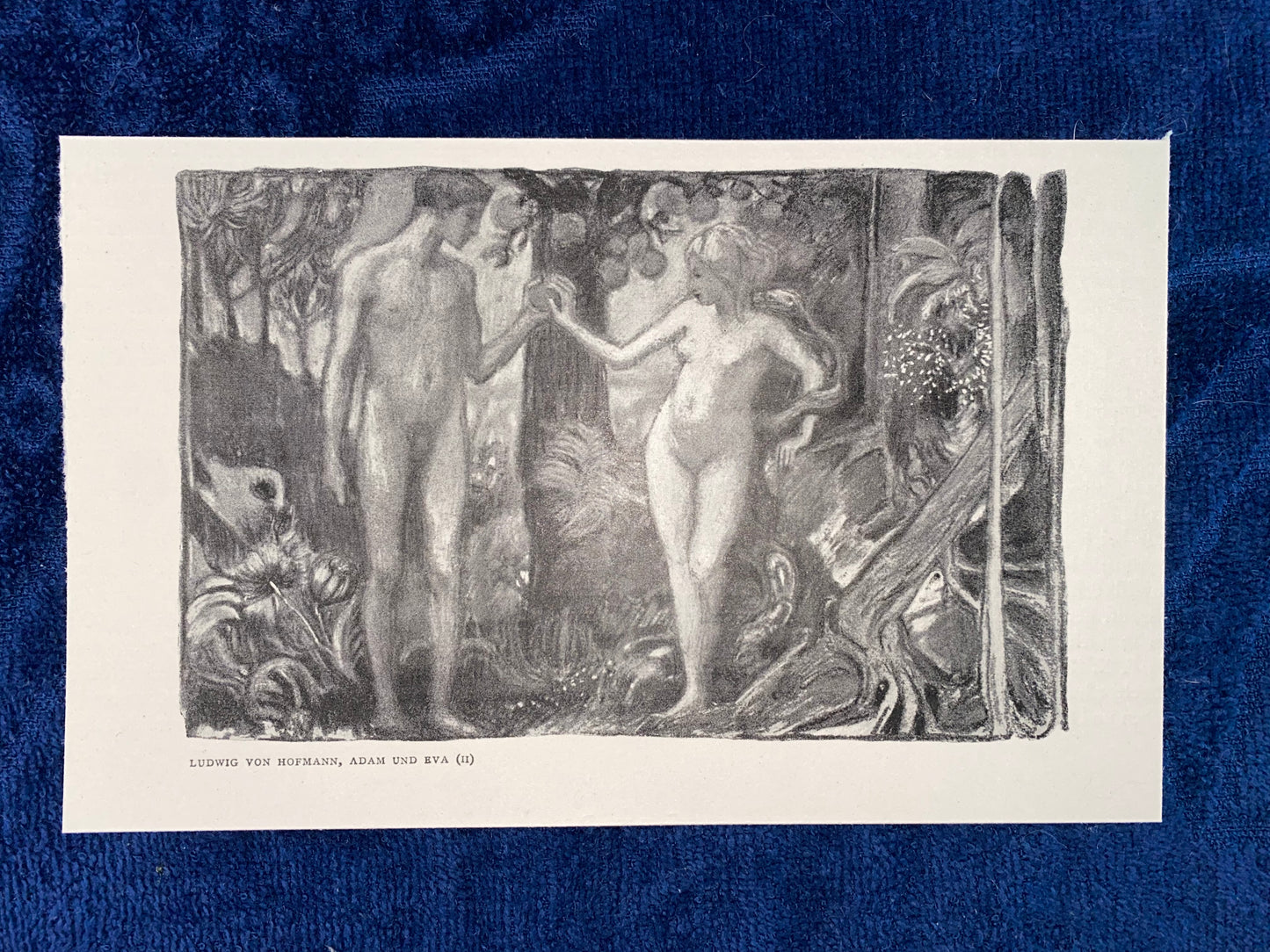 Adam und Eva 1900 Jugendstildruck Ludwig von Hofmann | Art Nouveau Jugendstil Paradies