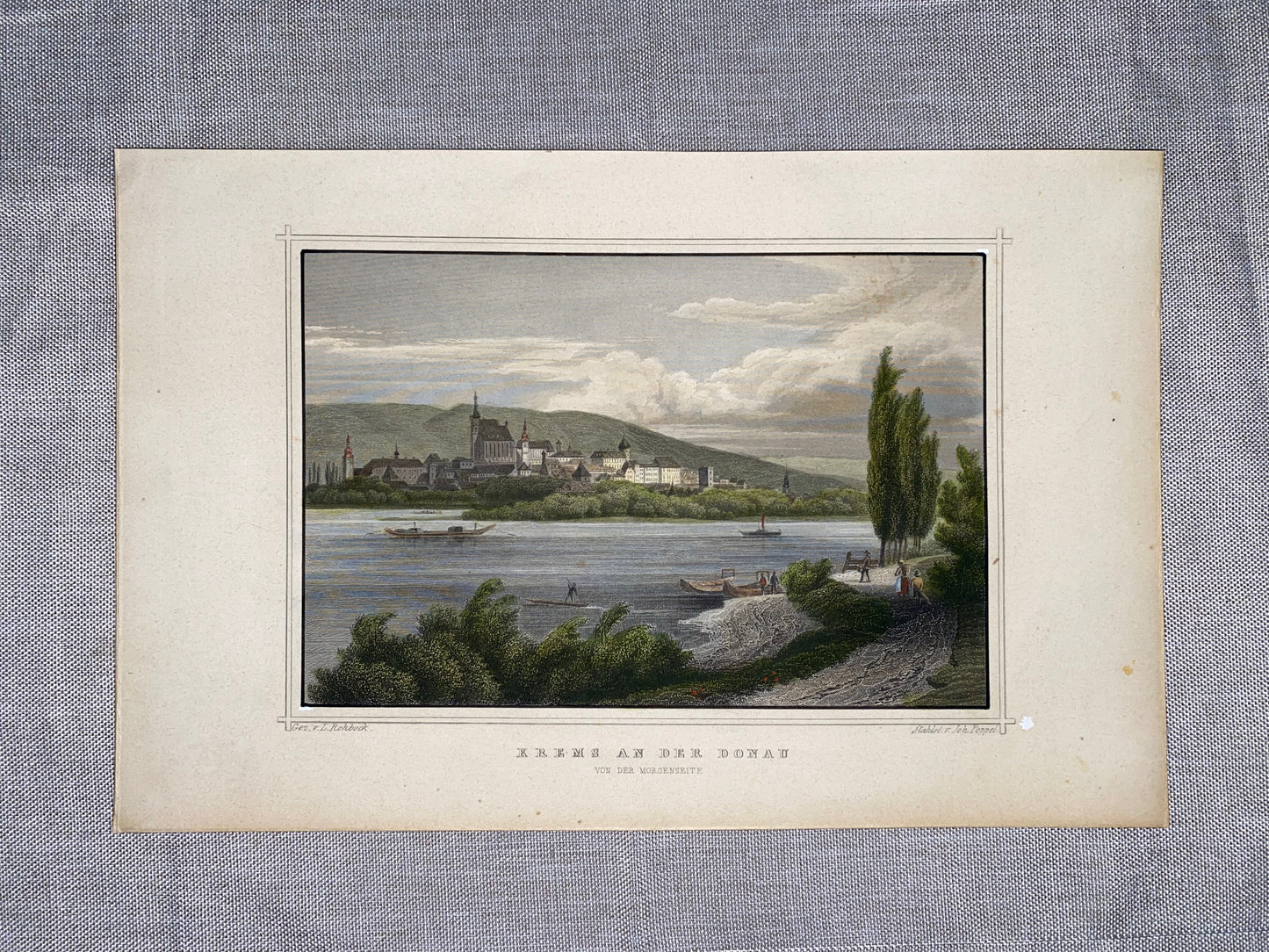 1850 Krems an der Donau Original Stahlstich | Wachau Oberösterreich