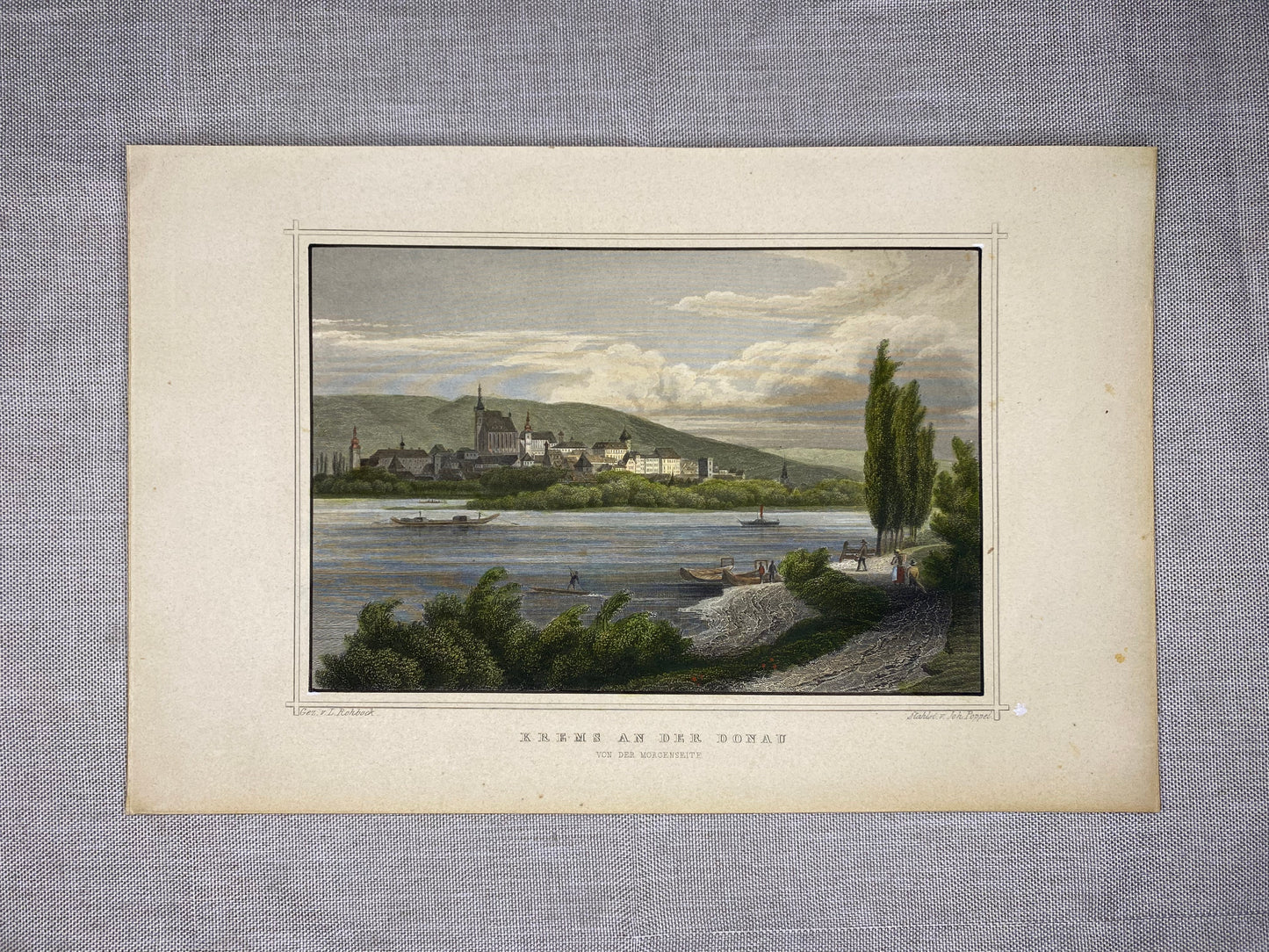 1850 Krems an der Donau Original Stahlstich | Wachau Oberösterreich
