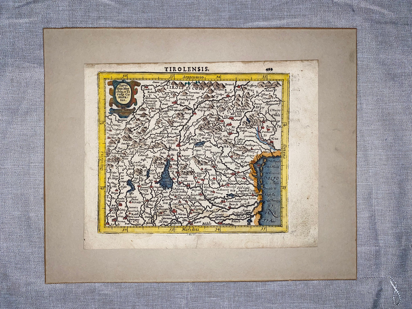 1610 Original Kupferstichkarte Tirolensis | Tirol Landkarte Südtirol Italien | Kartografie Alpen
