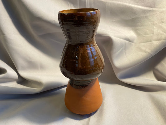 Dekorative Vase Braun 1960er