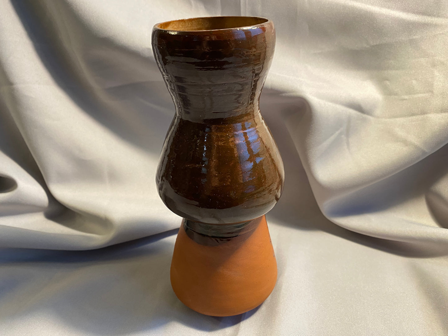 Dekorative Vase Braun 1960er