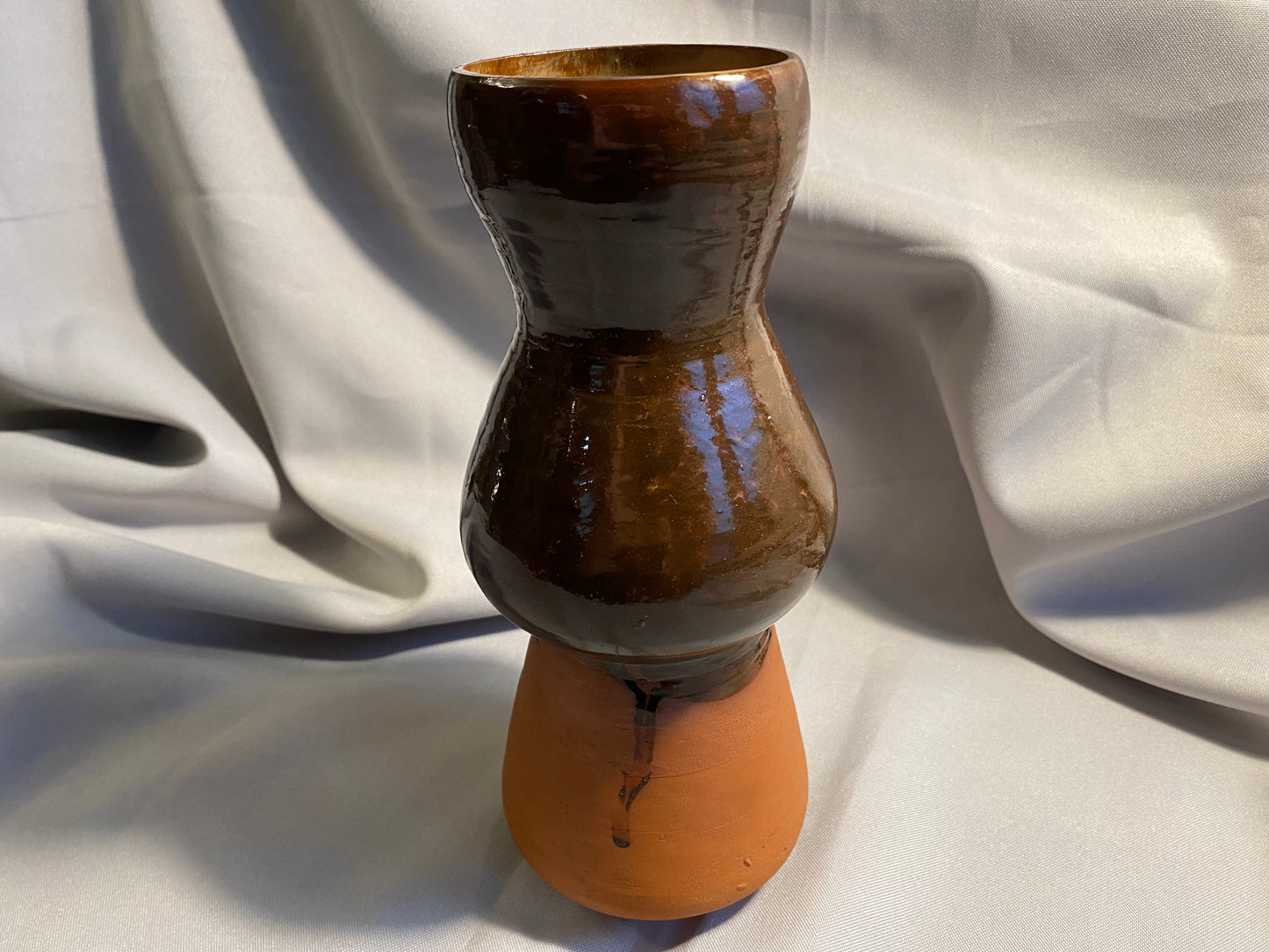 Dekorative Vase Braun 1960er