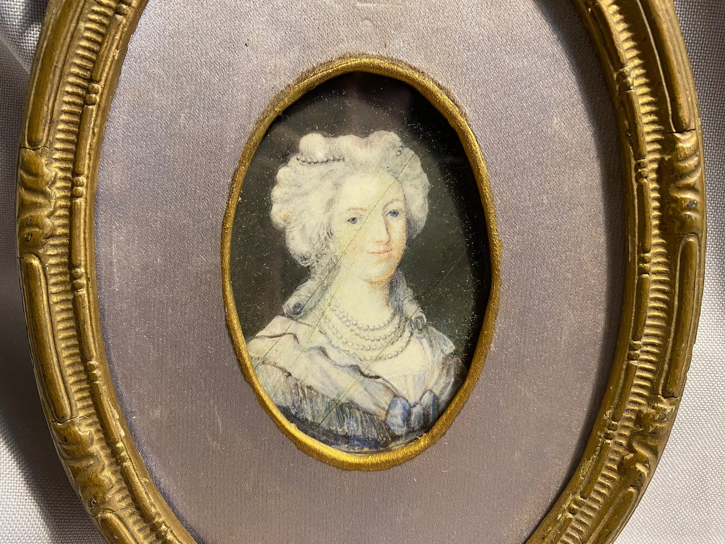 Miniatur-Gemälde Dame Österreich 1850er