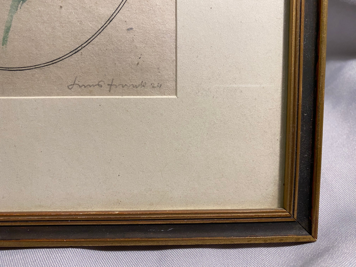 Schmetterling auf Distel signierte Grafik 1924