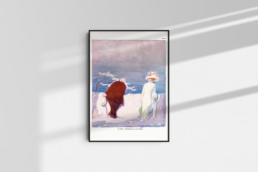 Jugendstil Riviera Küste - Original Print 1920