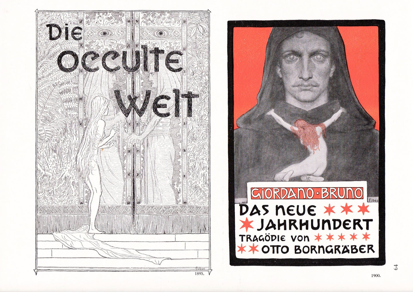 Jugendstil Okkultismus - 4 Original Prints