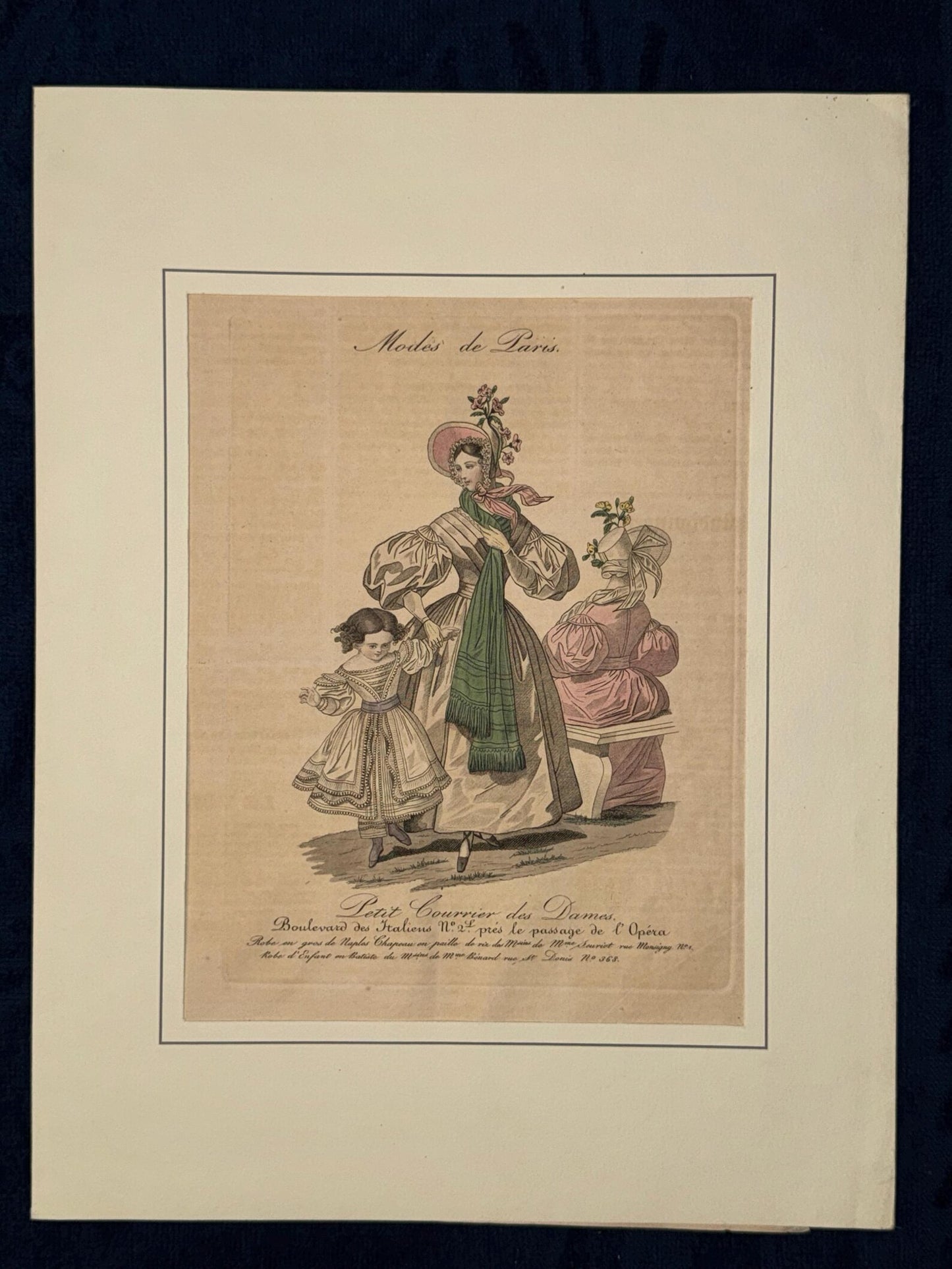1835 Original Modes de Paris Lithografie | Französische Damenmode