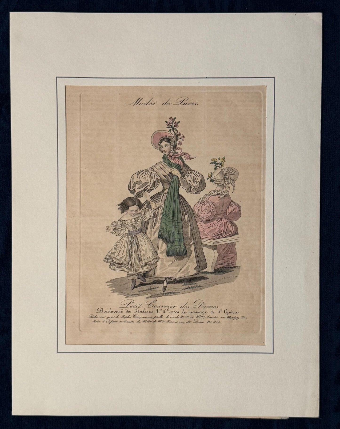 1835 Original Modes de Paris Lithografie | Französische Damenmode