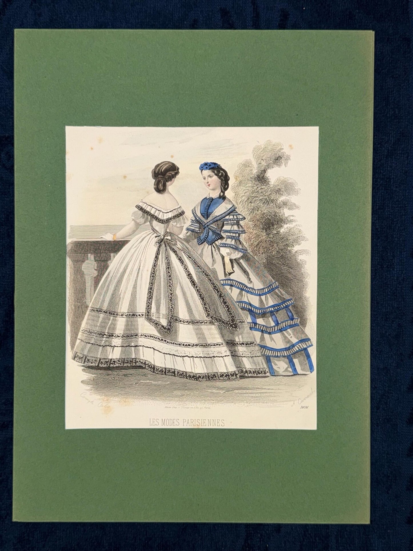 Original Les Modes Parisiennes 1857 Damenmode | Antikes Modeblatt