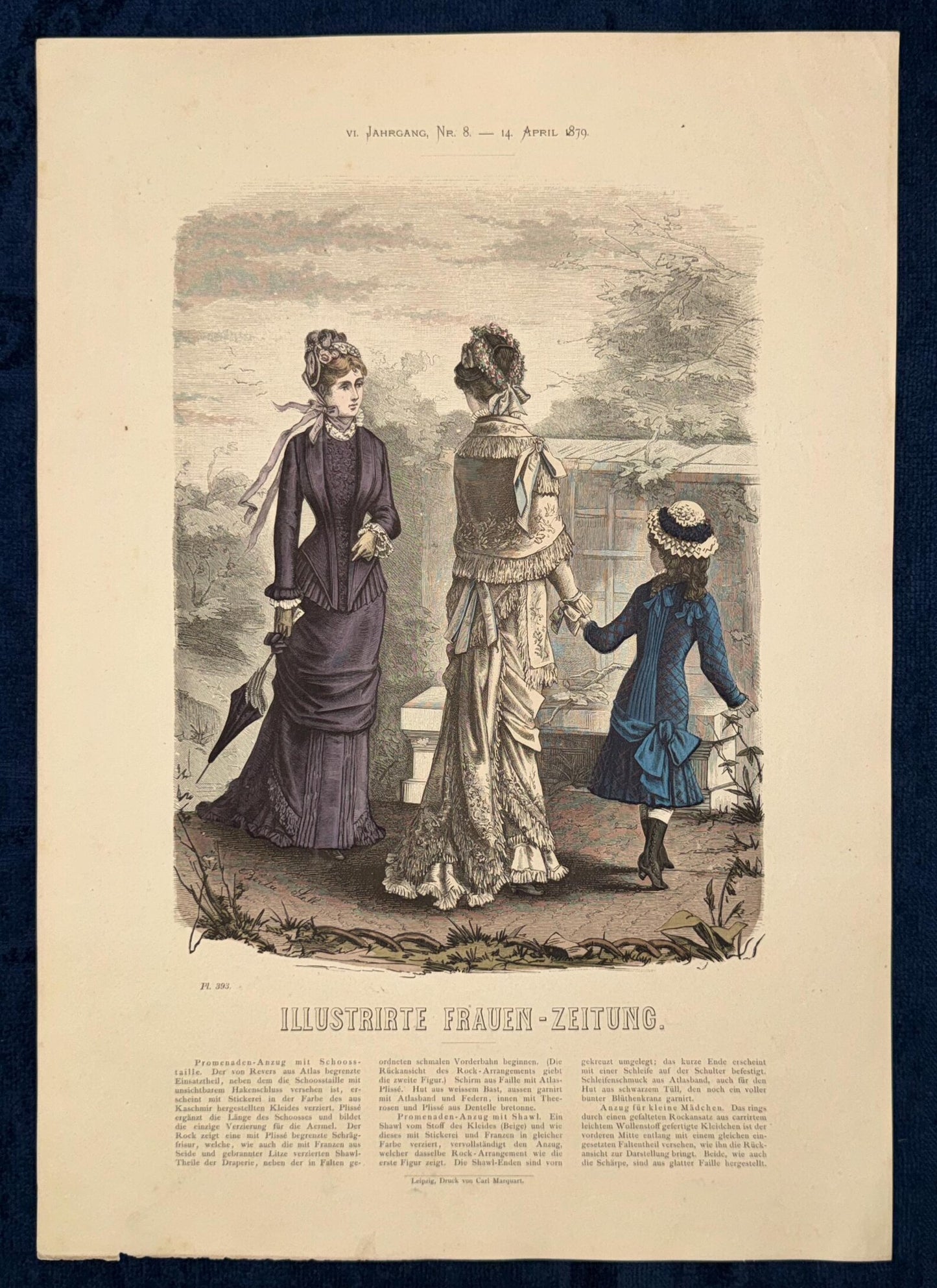 1879 Original Promenadenmode Lithografie Fashion