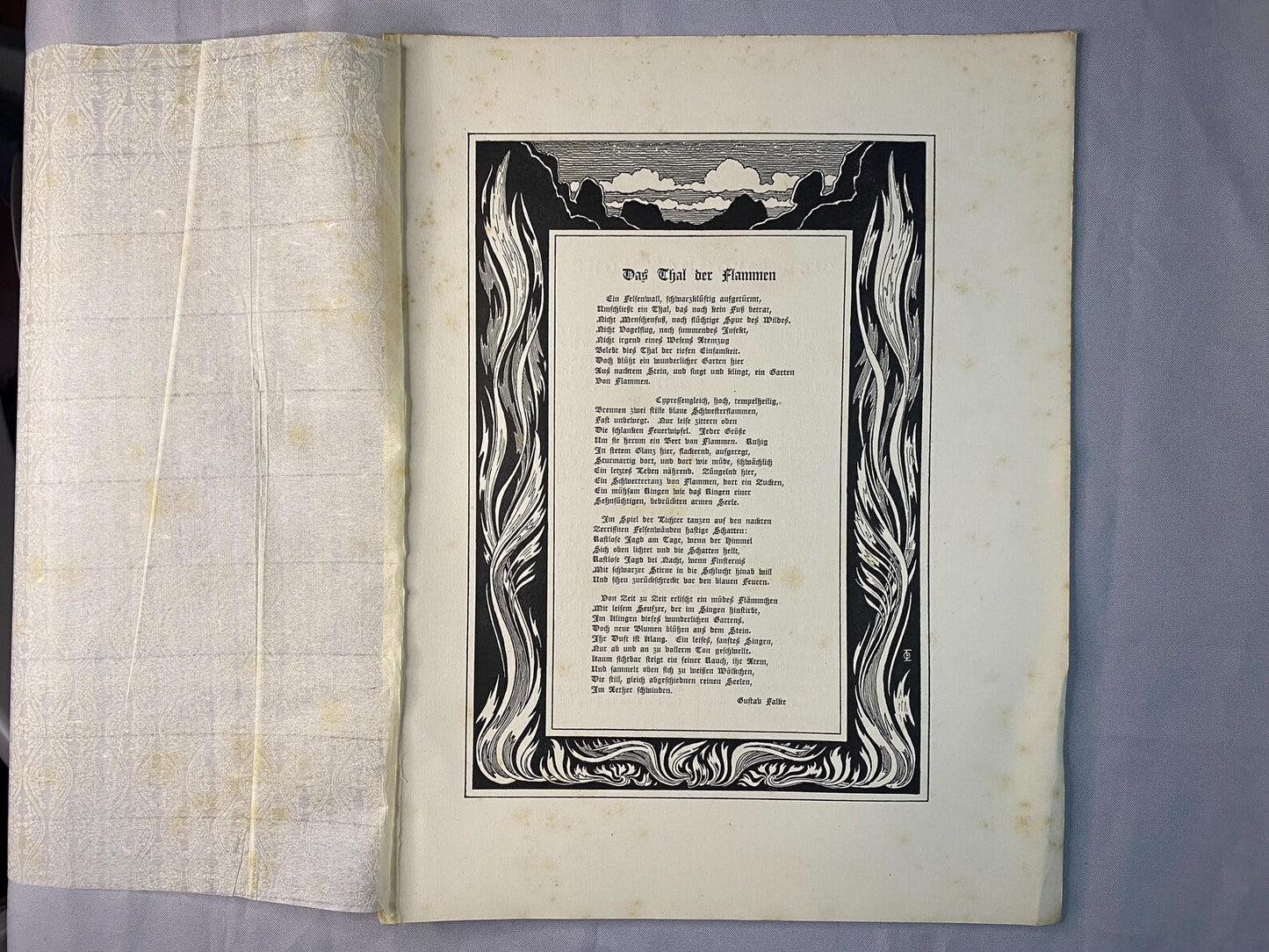 Gustav Falke Thal der Flammen 1900 | Typografie Art Nouveau Original Jugendstil