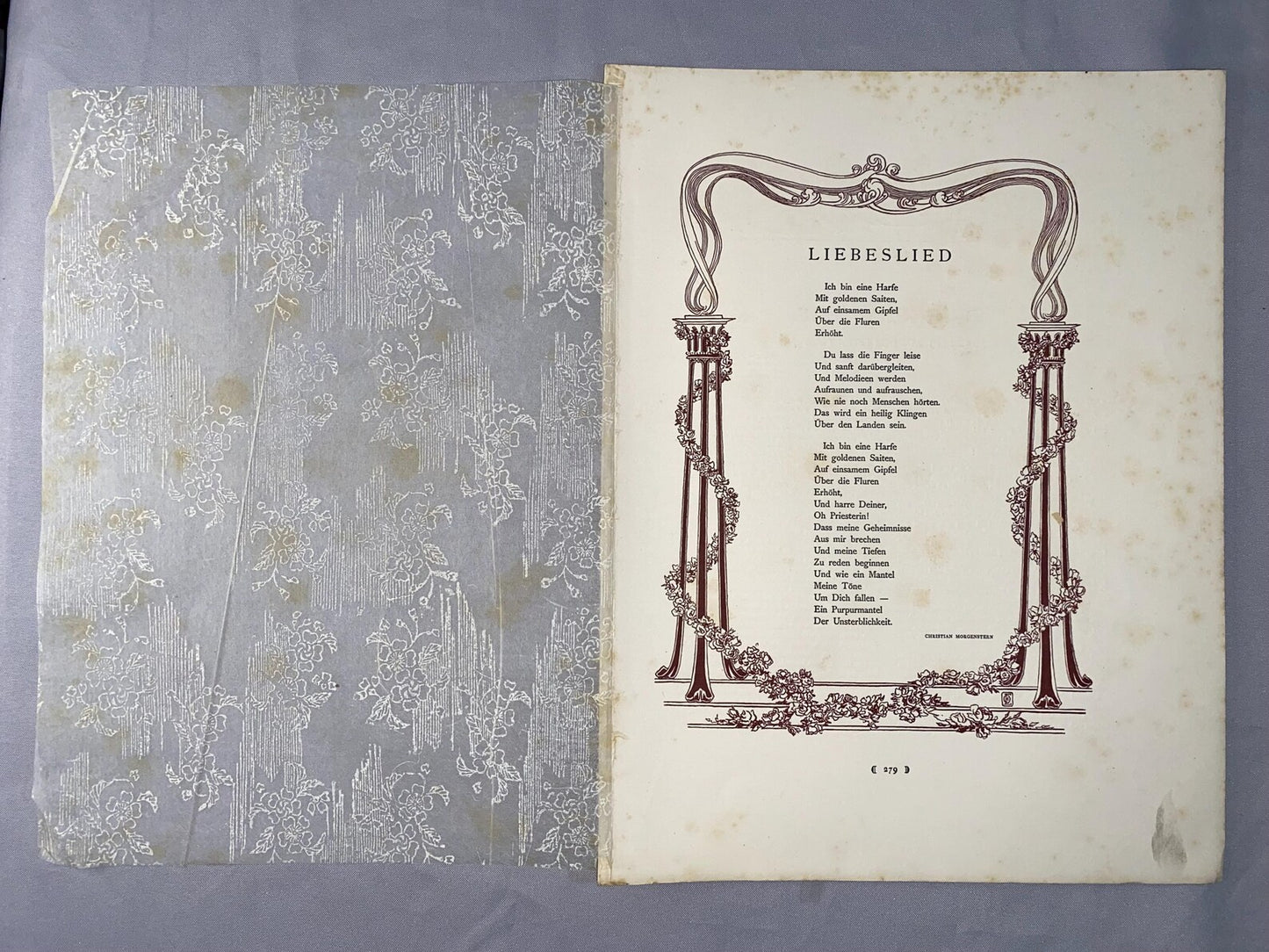 Jugendstil Morgenstern Liebeslied 1900 | Historische Typografie Art Nouveau Poetry
