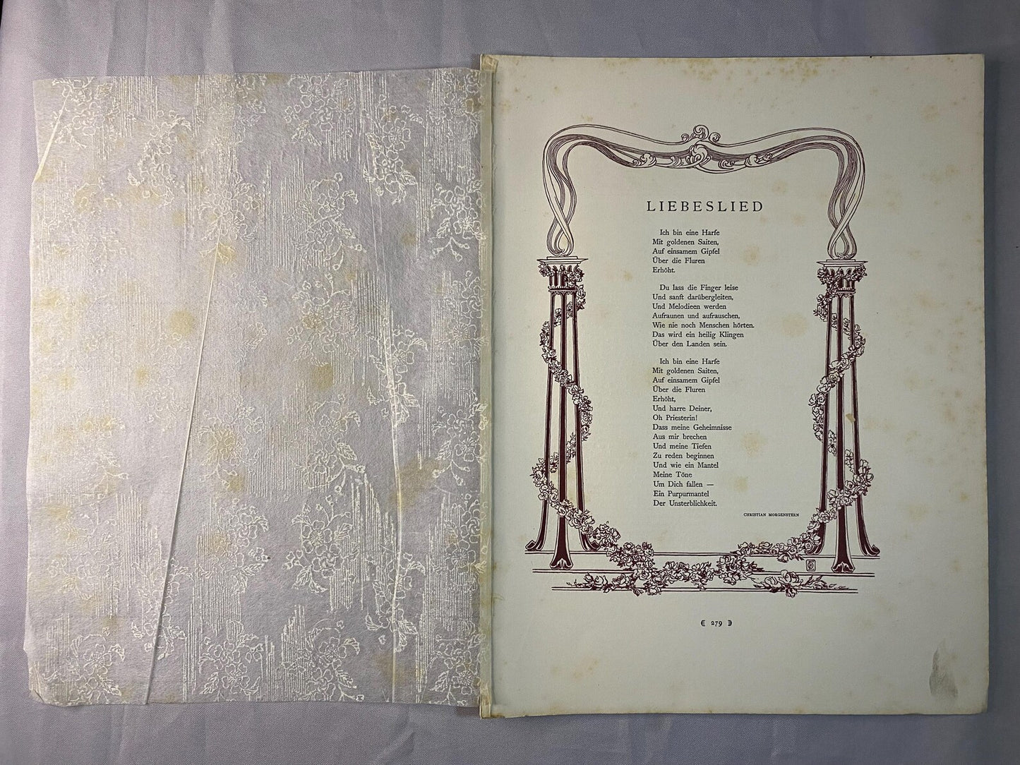 Jugendstil Morgenstern Liebeslied 1900 | Historische Typografie Art Nouveau Poetry