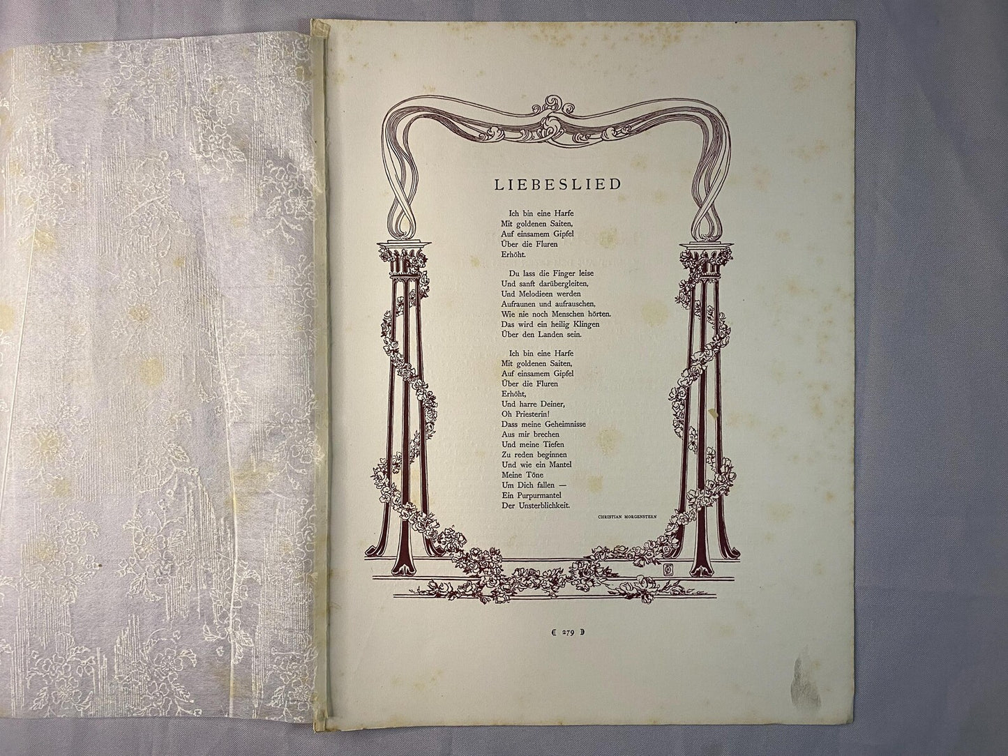 Jugendstil Morgenstern Liebeslied 1900 | Historische Typografie Art Nouveau Poetry