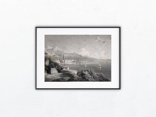 Spalato Split Dalmatien 1850 Original Stahlstich | Stadtansicht Kroatien Adria