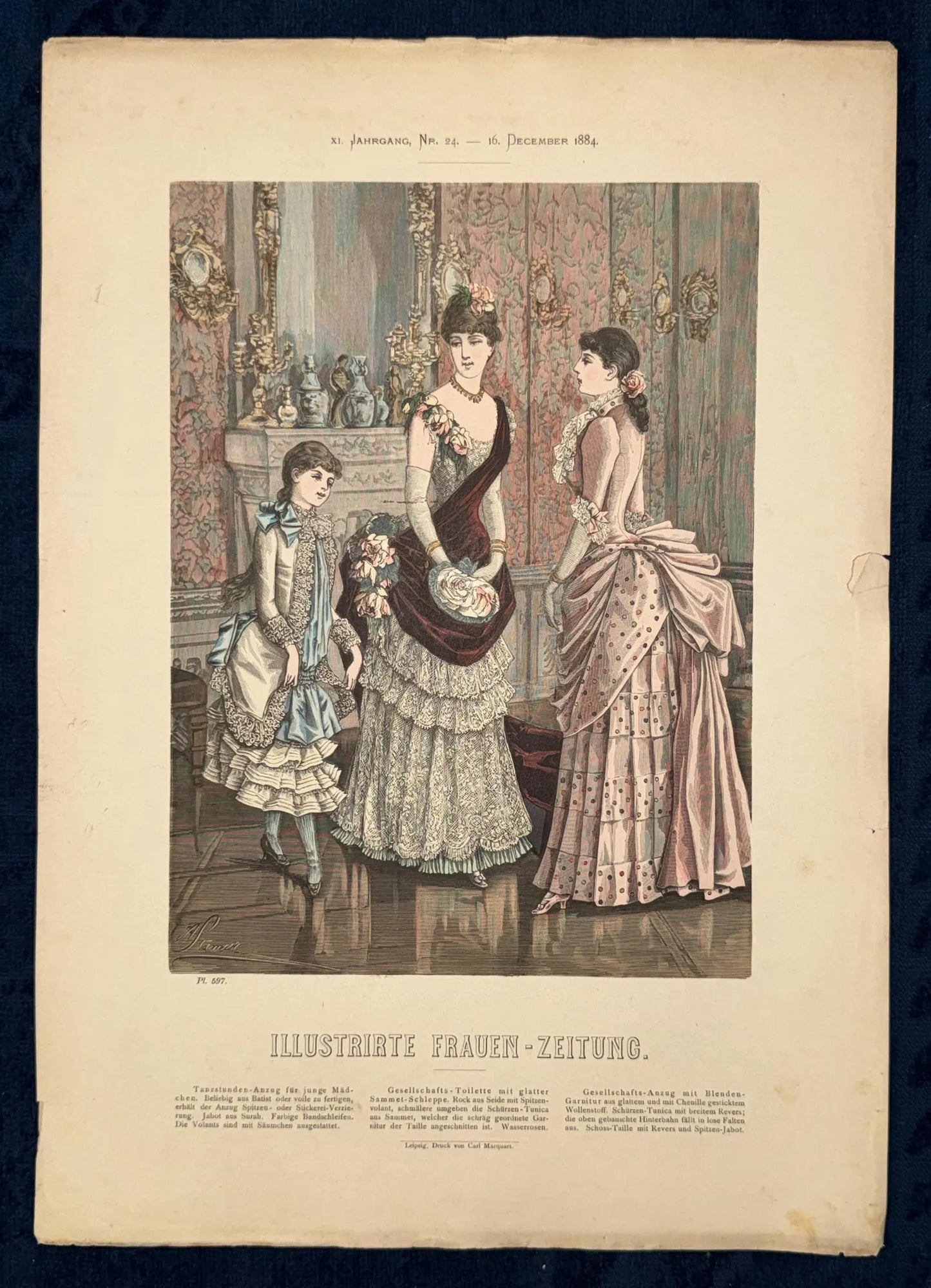 1884 Gesellschaftstoiletten & Tanzkleider | Tanzanzug Damenmode