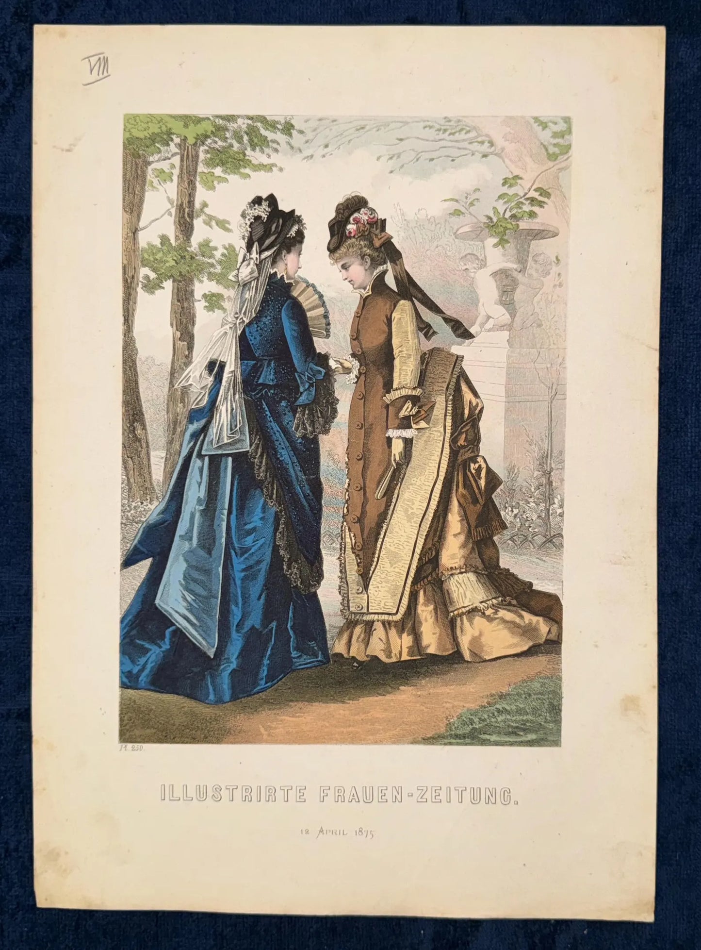 1875 Original Mode-Tafel Damenkleider Lithografie | Antike Modeillustration