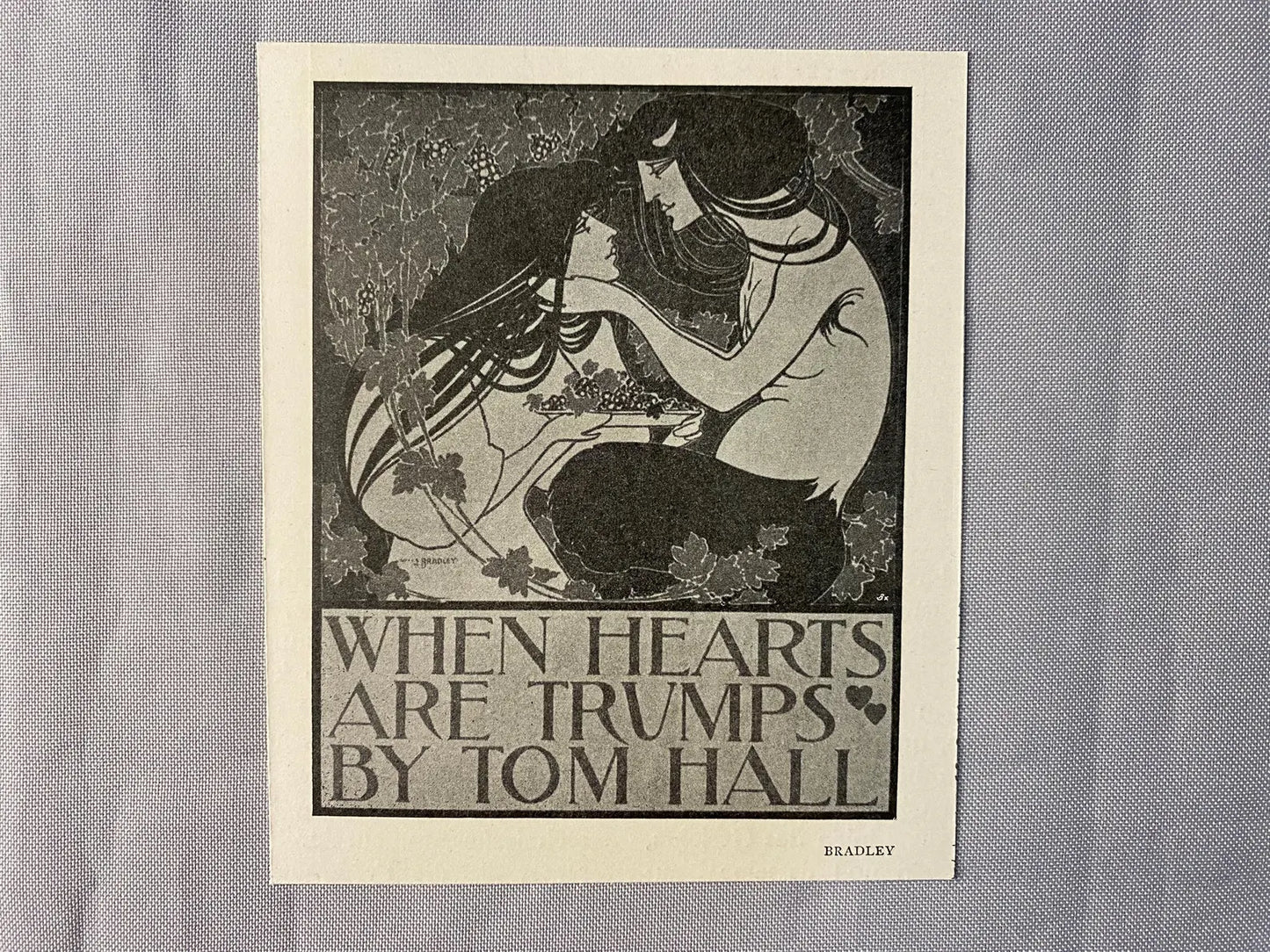 When Hearts are Trumps Grafik 1894 | Will Bradley Jugendstil Illustration | Tom Hall Motiv