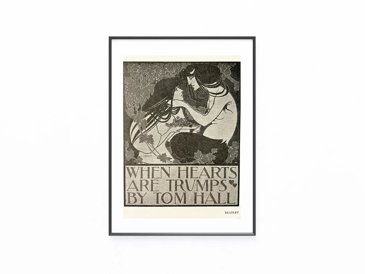 When Hearts are Trumps Grafik 1894 | Will Bradley Jugendstil Illustration | Tom Hall Motiv