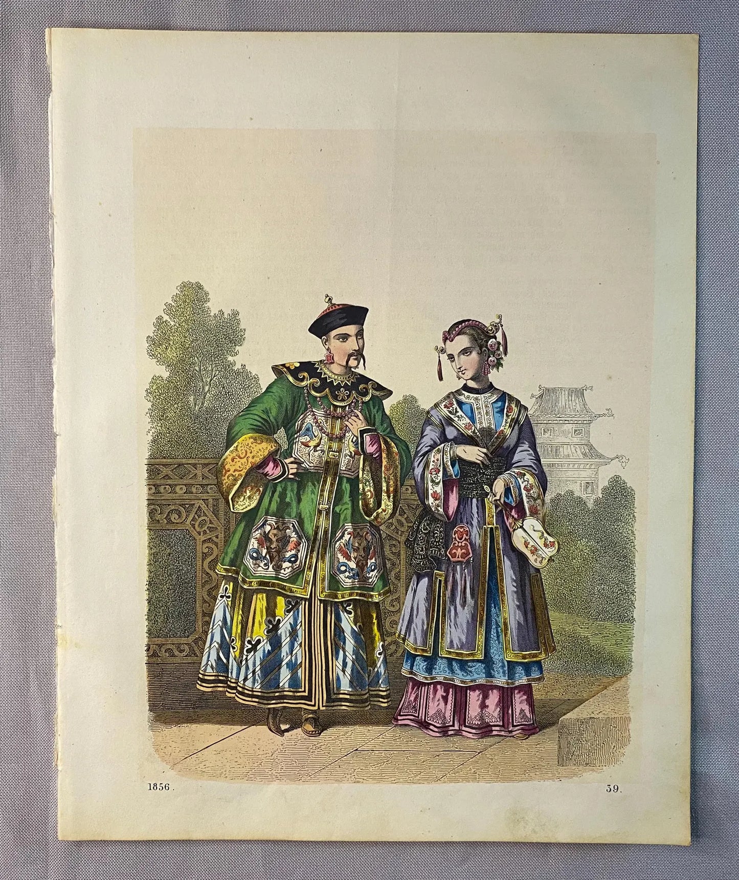 1856 Chinesische Trachten Original | Würdenträger China Mode Kostüme Historisch