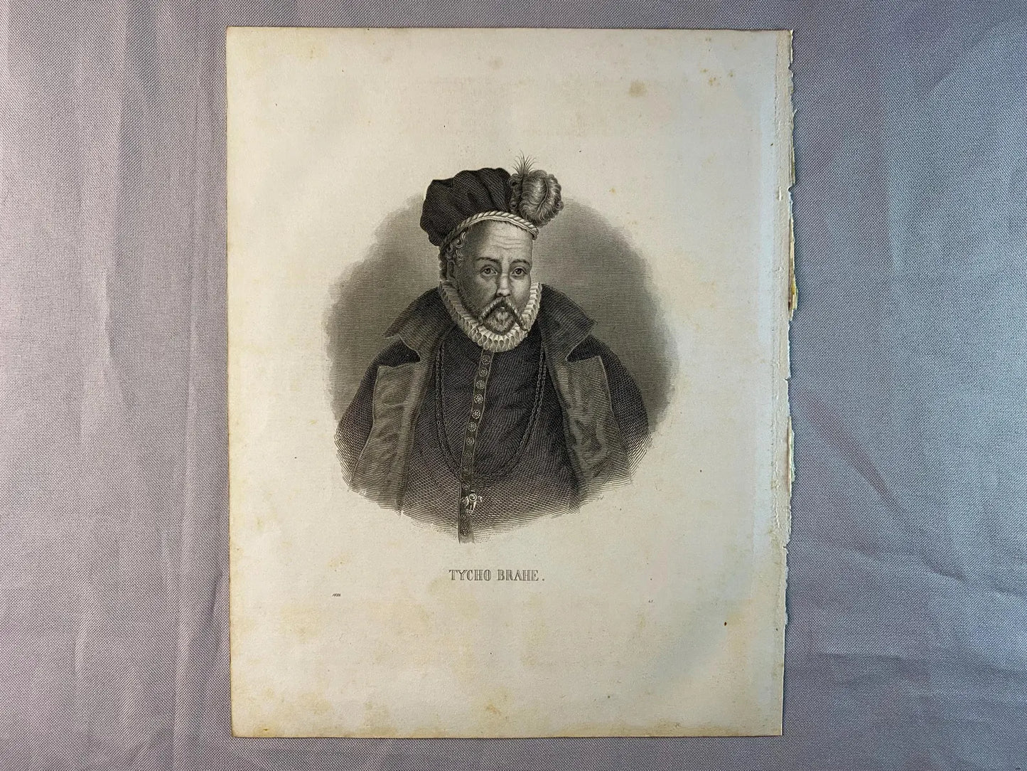 1856 Tycho Brahe Original Stahlstich | Astronomie Porträt Wissenschaft Universum