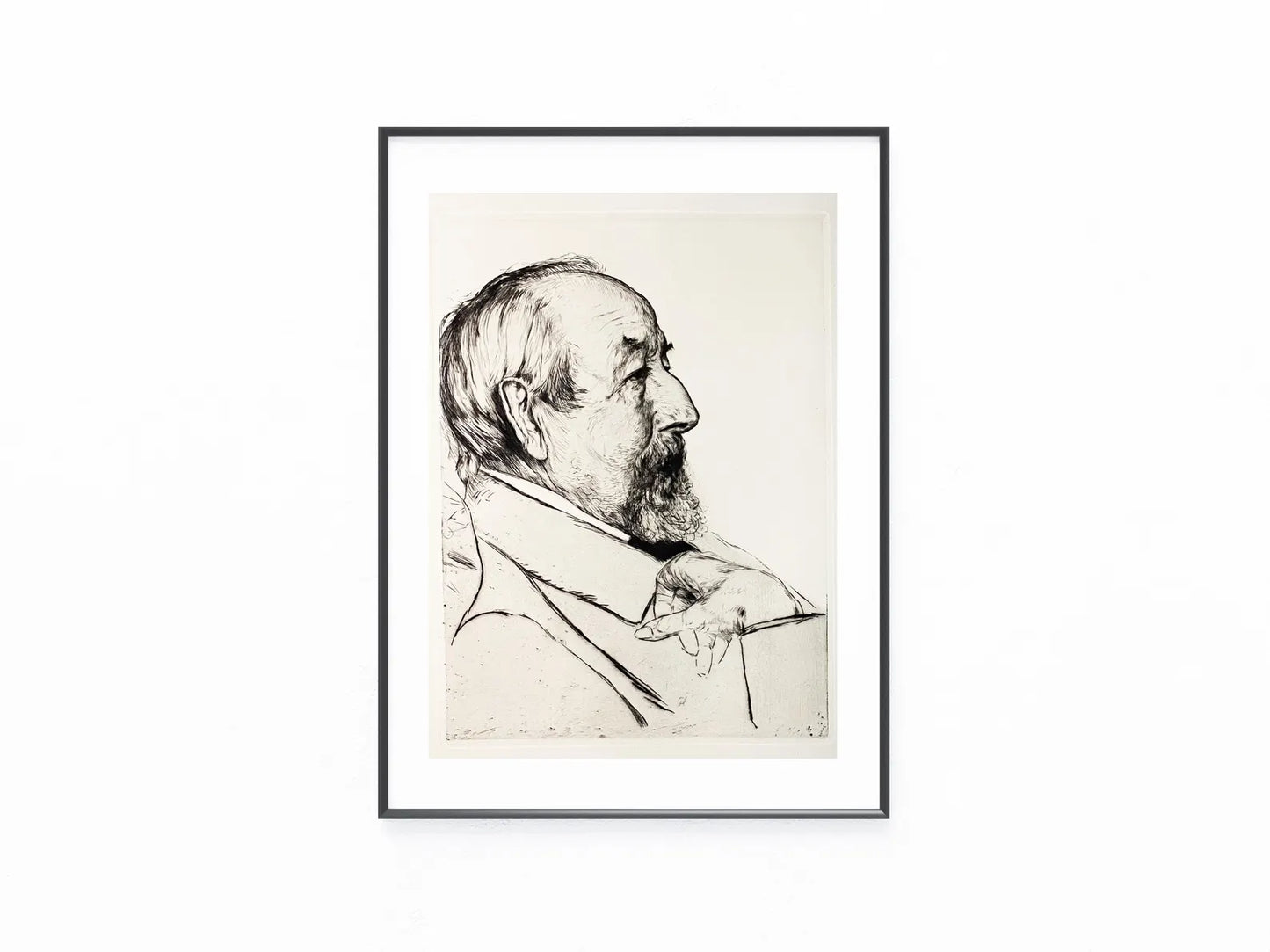 1895 Original Radierung Hans Olde Klaus Groth | Porträt des Dichters PAN