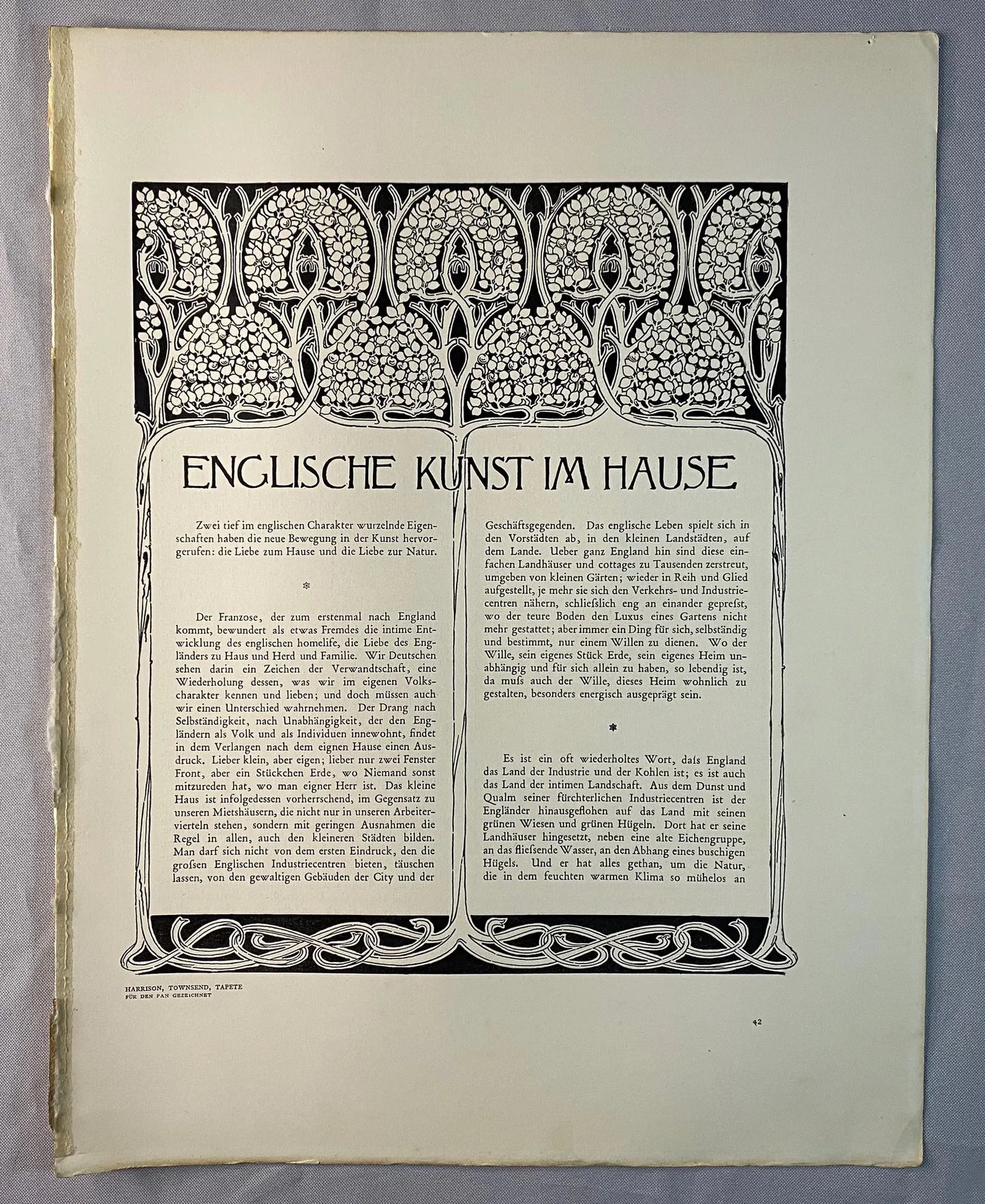 Jugendstil Druck Englische Kunst im Hause 1900 | Typografie Jugendstil Art Nouveau