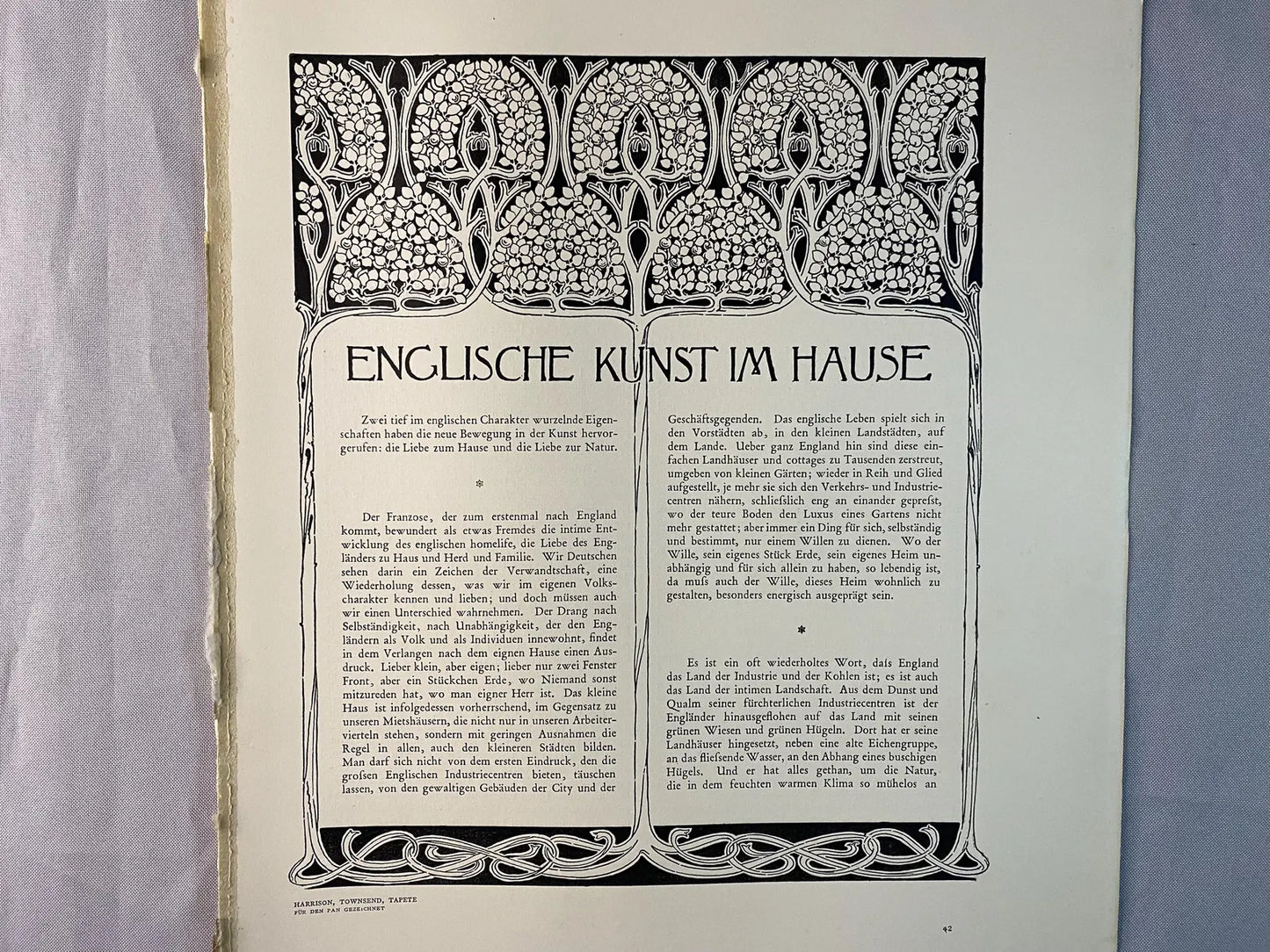Jugendstil Druck Englische Kunst im Hause 1900 | Typografie Jugendstil Art Nouveau