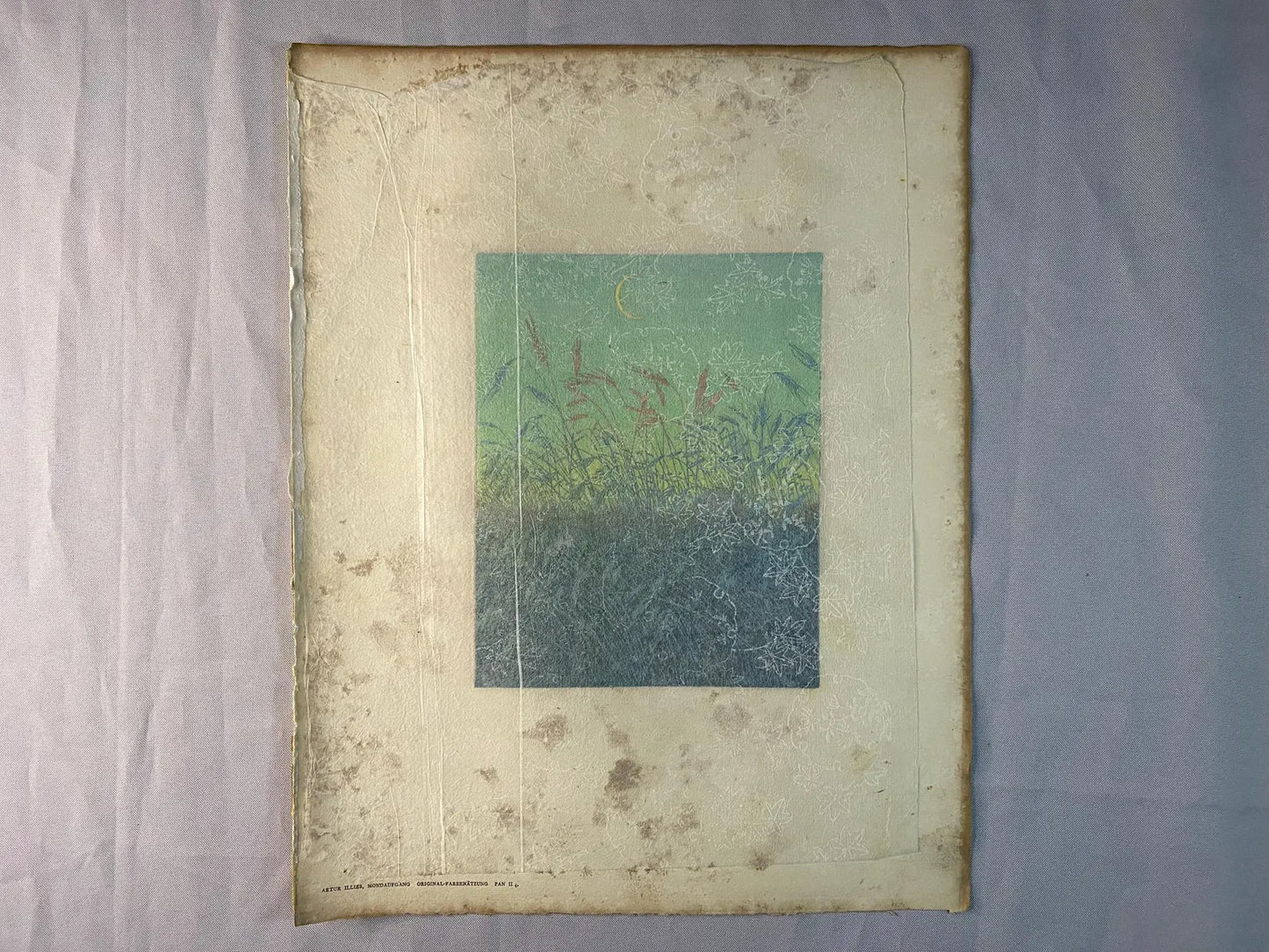 Artur Illies Mondaufgang 1900 Original Farbenätzung | Jugendstil Landschaft