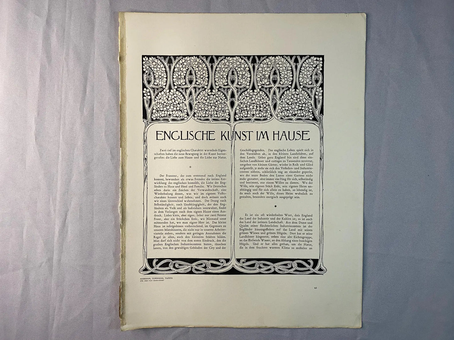 Jugendstil Druck Englische Kunst im Hause 1900 | Typografie Jugendstil Art Nouveau