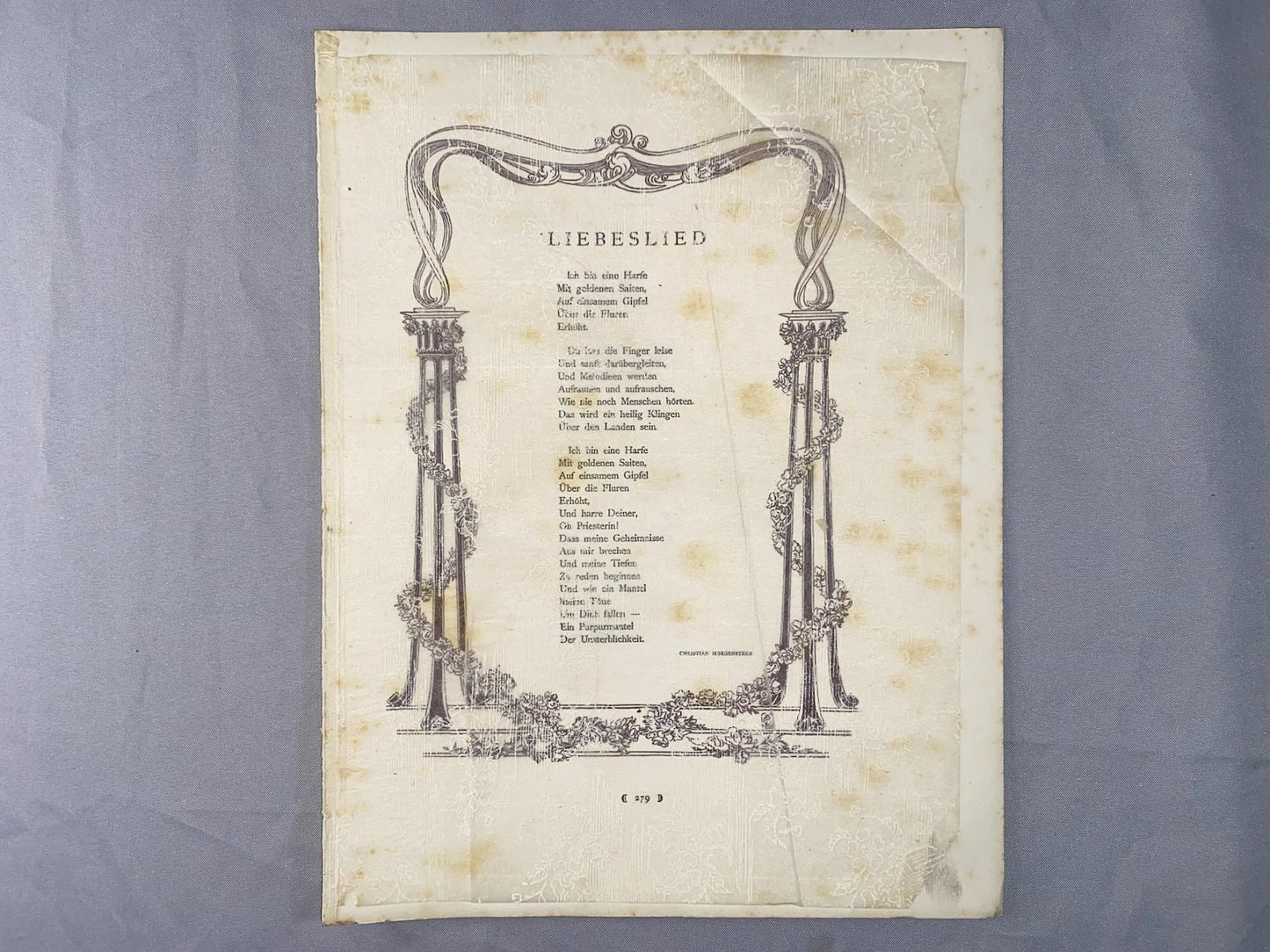 Jugendstil Morgenstern Liebeslied 1900 | Historische Typografie Art Nouveau Poetry