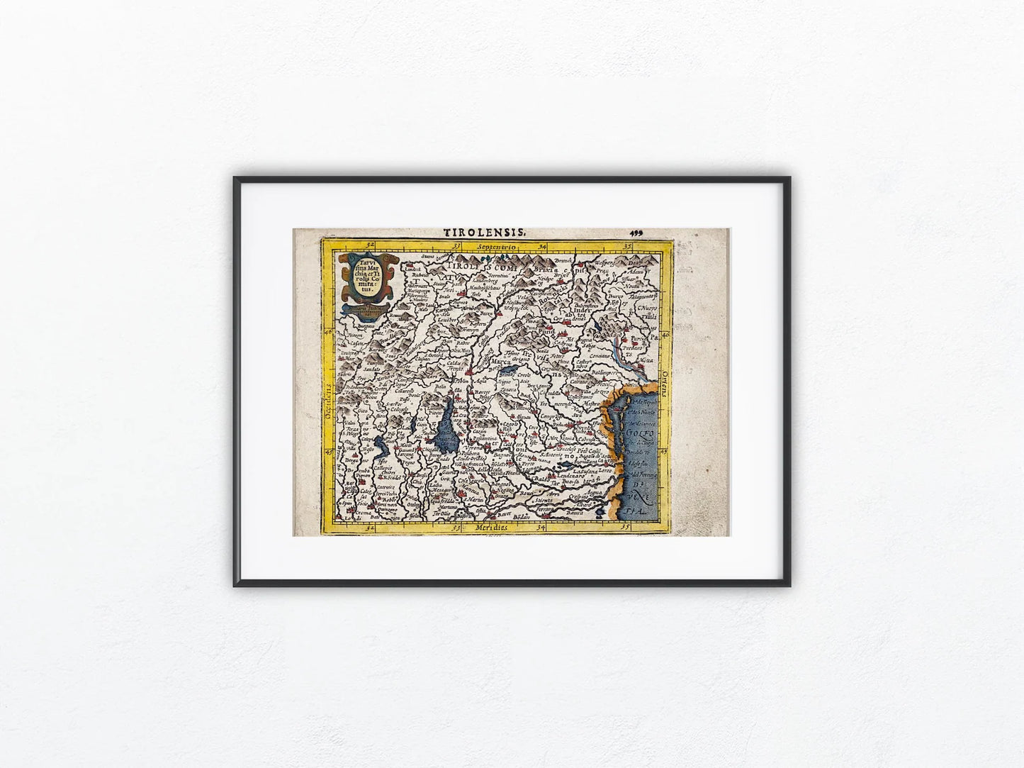 1610 Original Kupferstichkarte Tirolensis | Tirol Landkarte Südtirol Italien | Kartografie Alpen