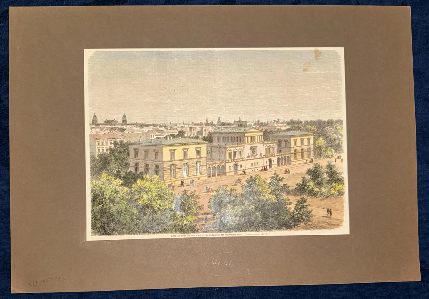 Berlin Original Lithografie 1851 Stadtansicht vom Tiergarten