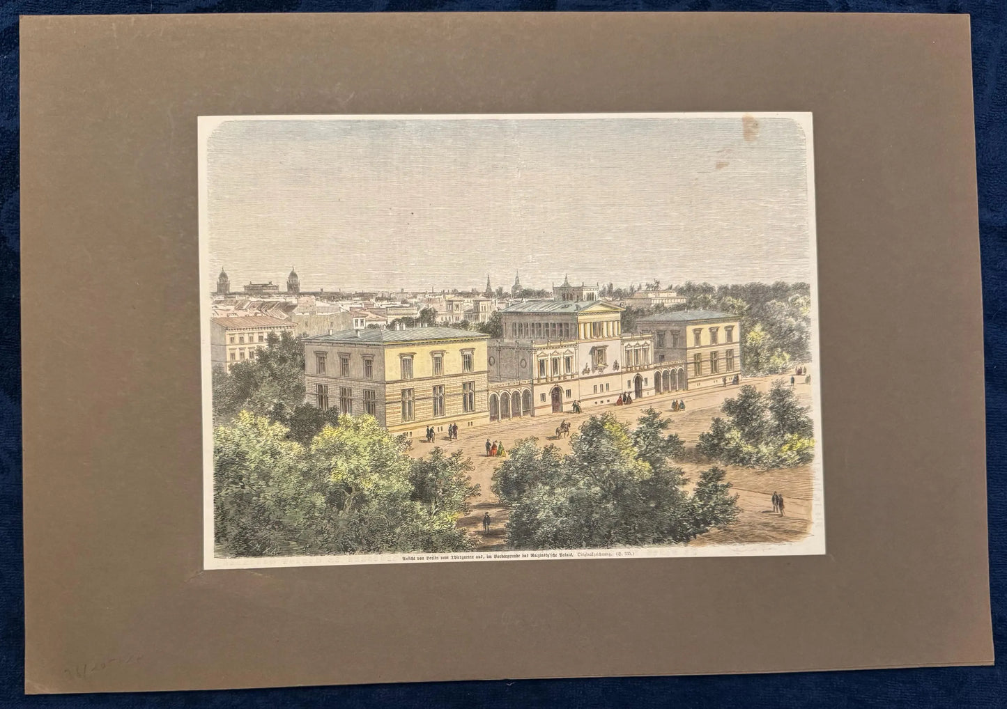 Berlin Original Lithografie 1851 Stadtansicht vom Tiergarten