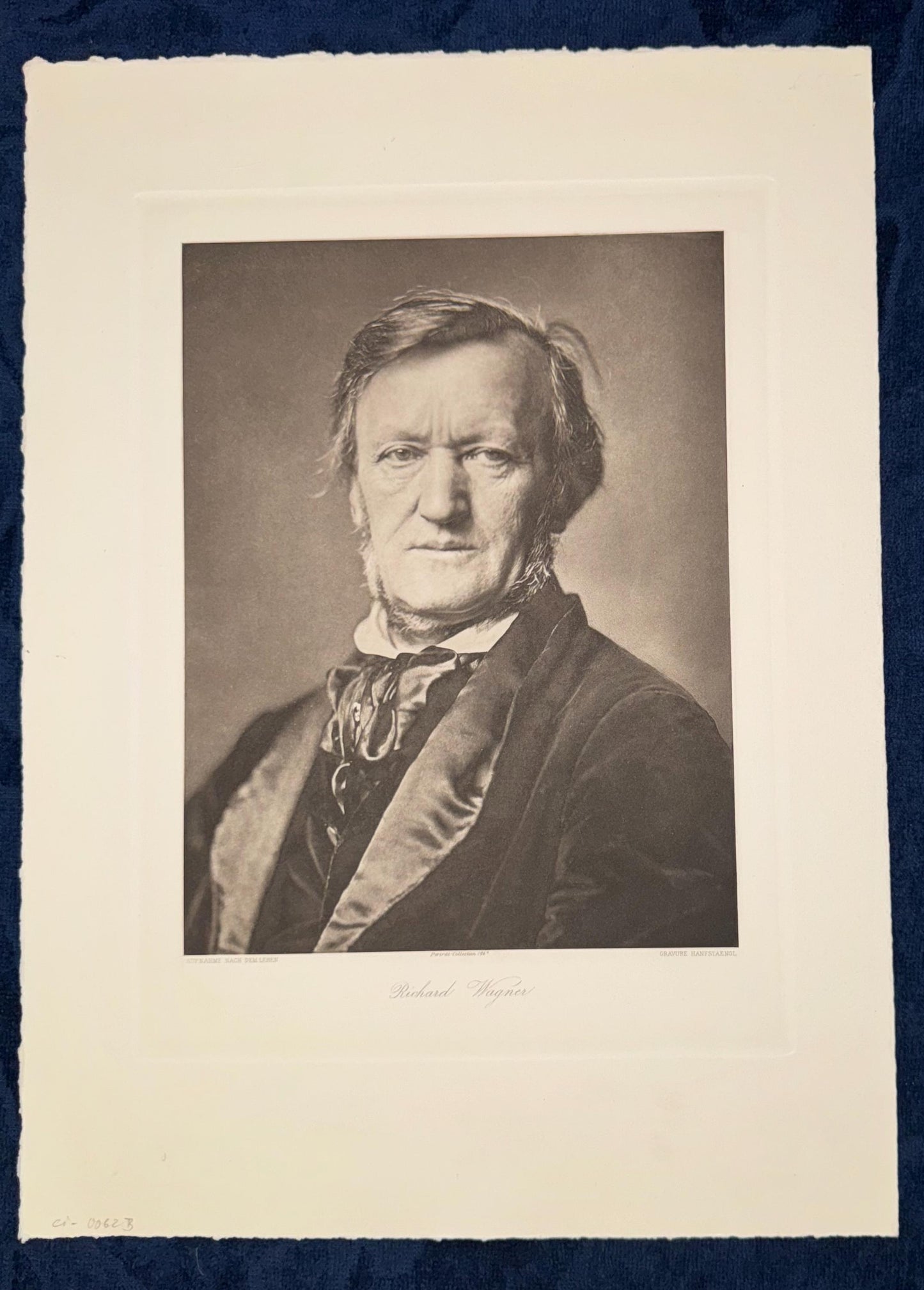 Original Richard Wagner Tafel 1871 Antikes Komponistenporträt