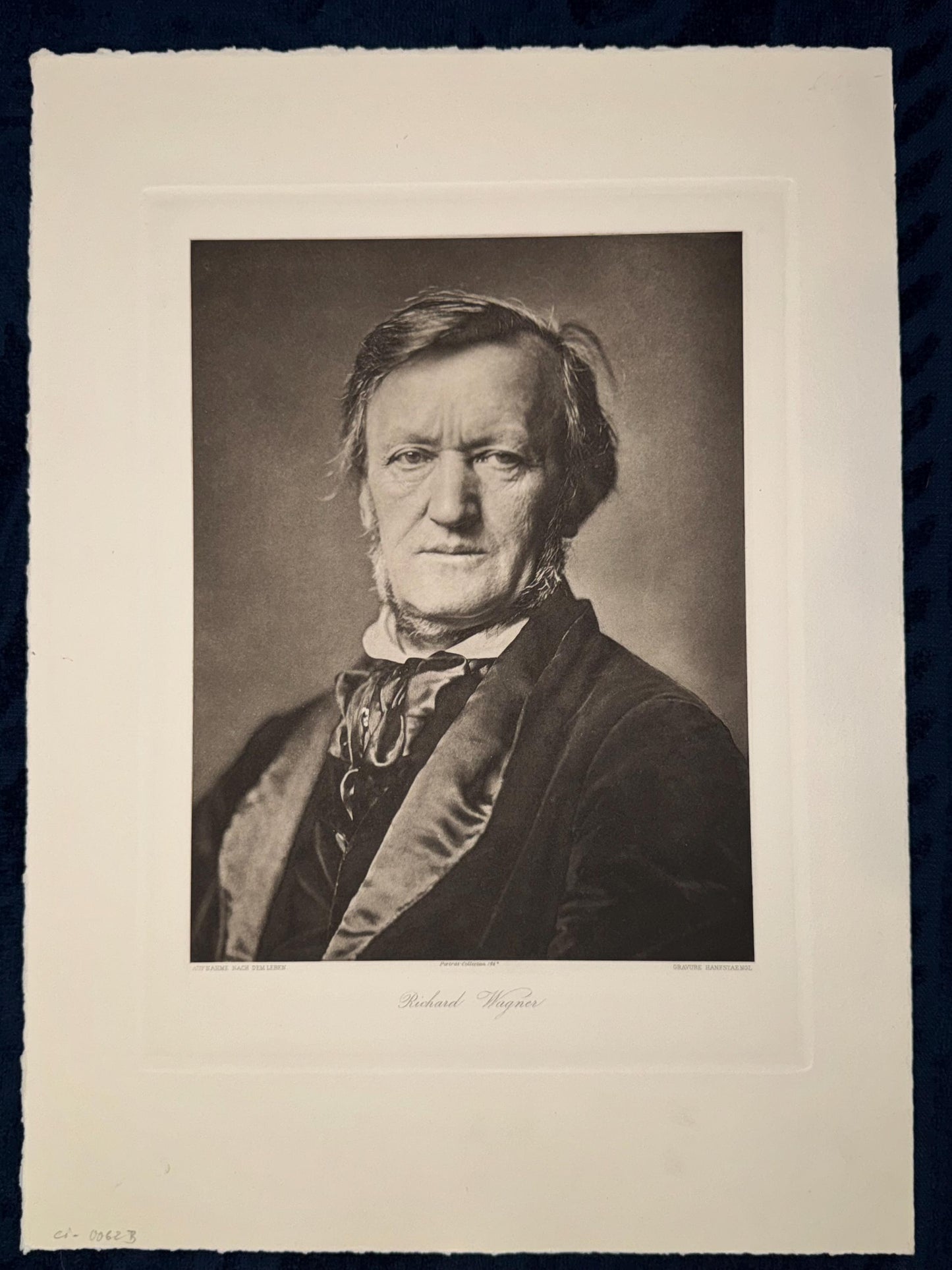 Original Richard Wagner Tafel 1871 Antikes Komponistenporträt