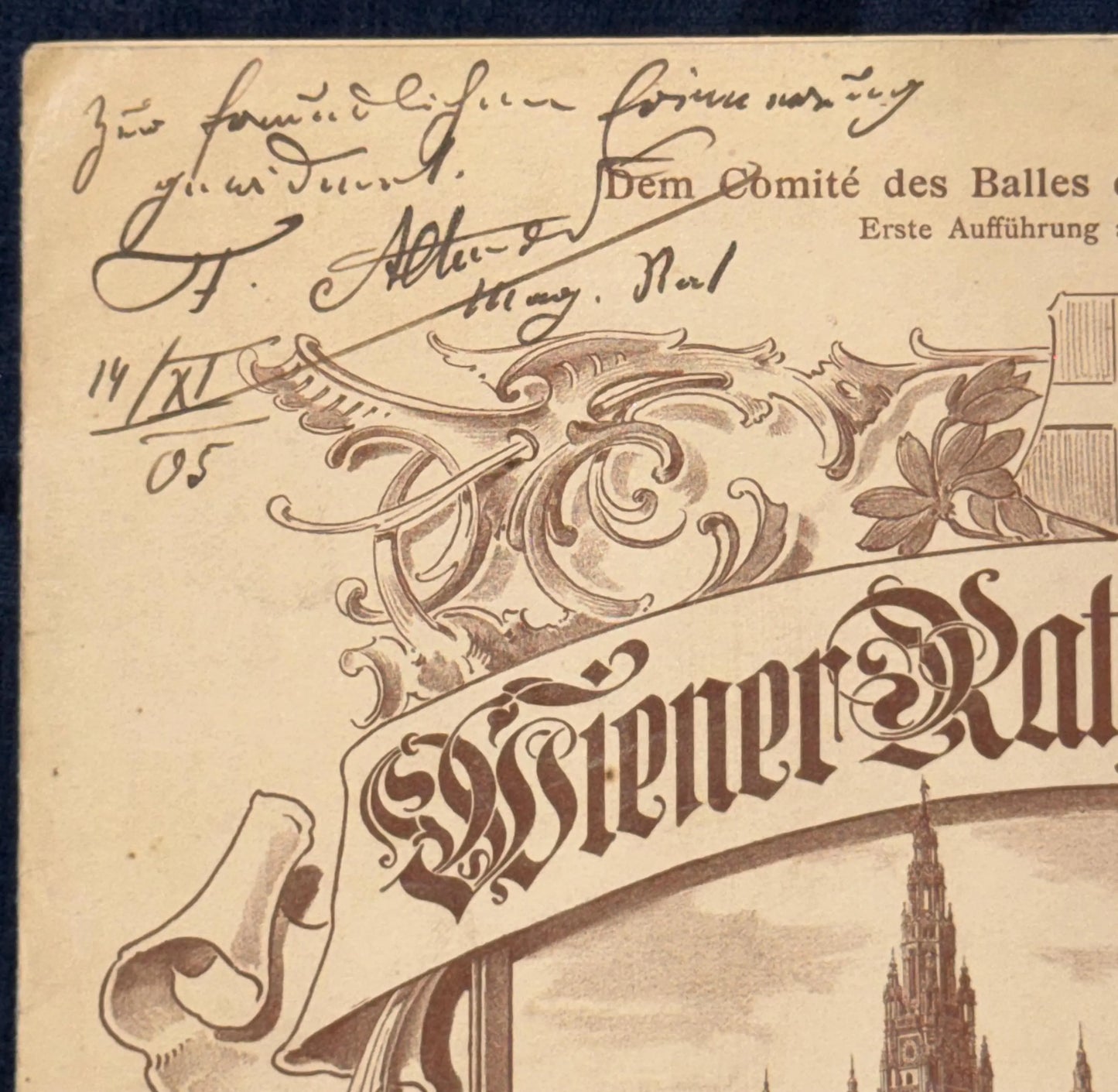 Original Wiener Rathaus-Walzer 1902 Notenheft mit Signatur