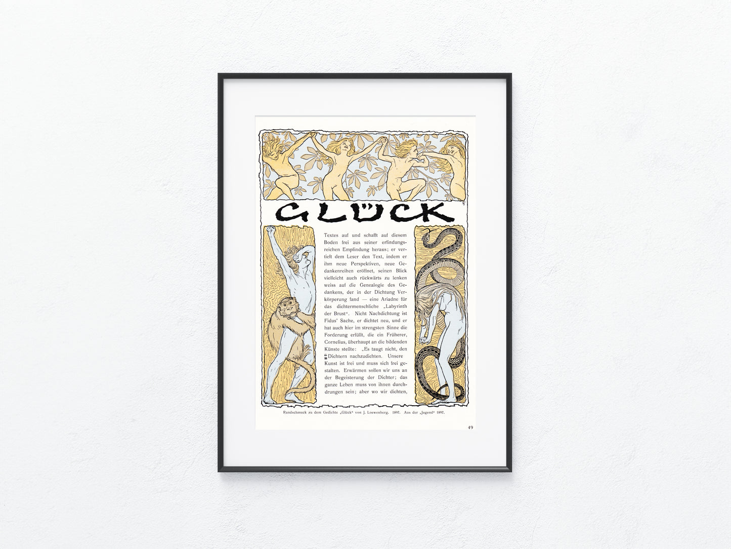Glück im Jugendstil - Original Print