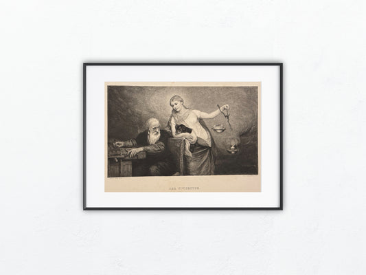 Original Der Vivisektor Tafel 1880 Allegorische Lithografie