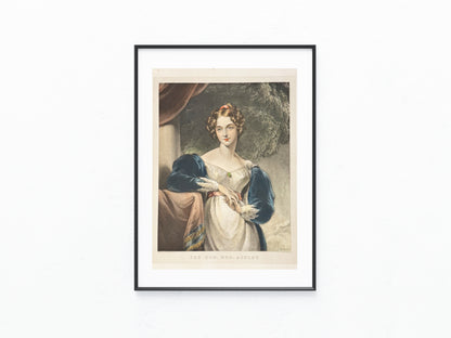 Mrs. Ashley Tafel Original 1830 Koloriertes Porträt | Klassisches Damenbildnis Lithografie