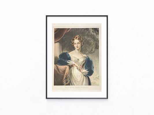 Mrs. Ashley Tafel Original 1830 Koloriertes Porträt | Klassisches Damenbildnis Lithografie